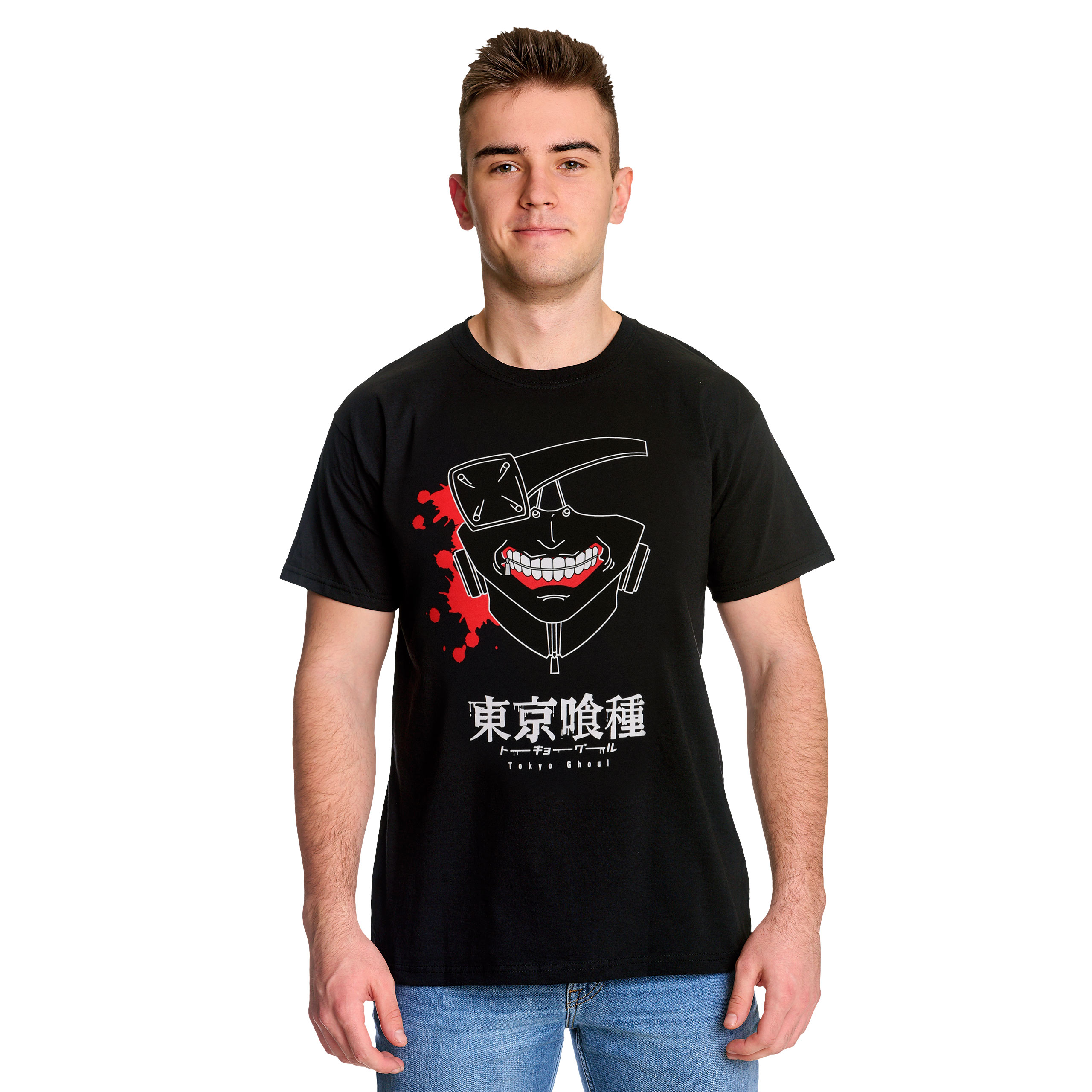 Tokyo Ghoul - Blood Filled Mask T-Shirt schwarz