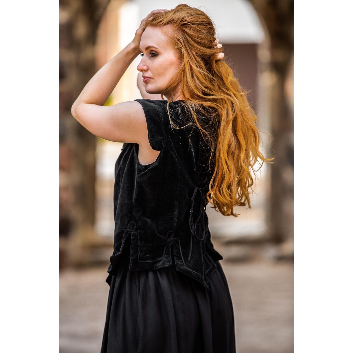 Medieval Velvet Bodice Vest Adrienne black
