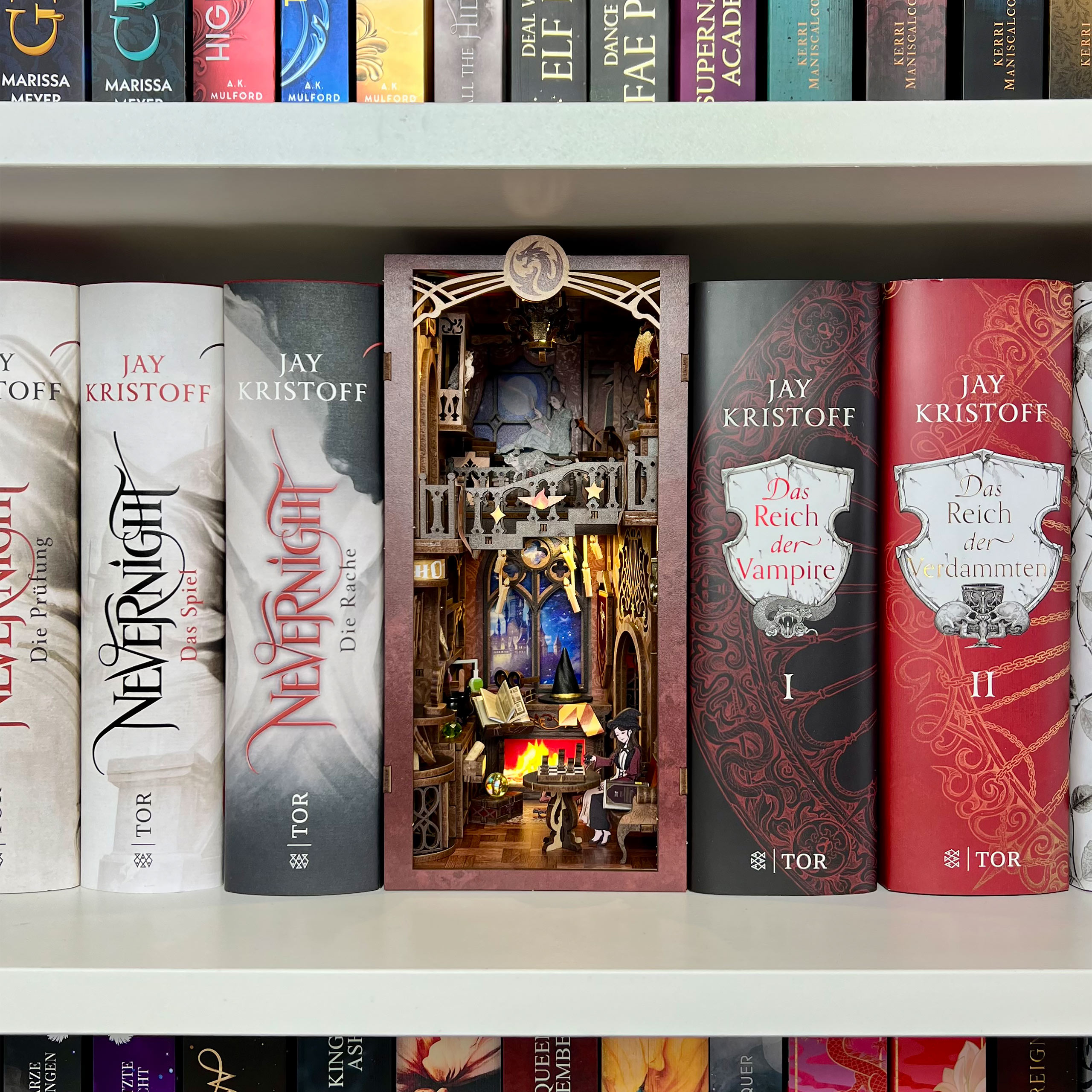 Flame Common Room Book Nook Modell Bausatz Holz für Harry Potter Fans