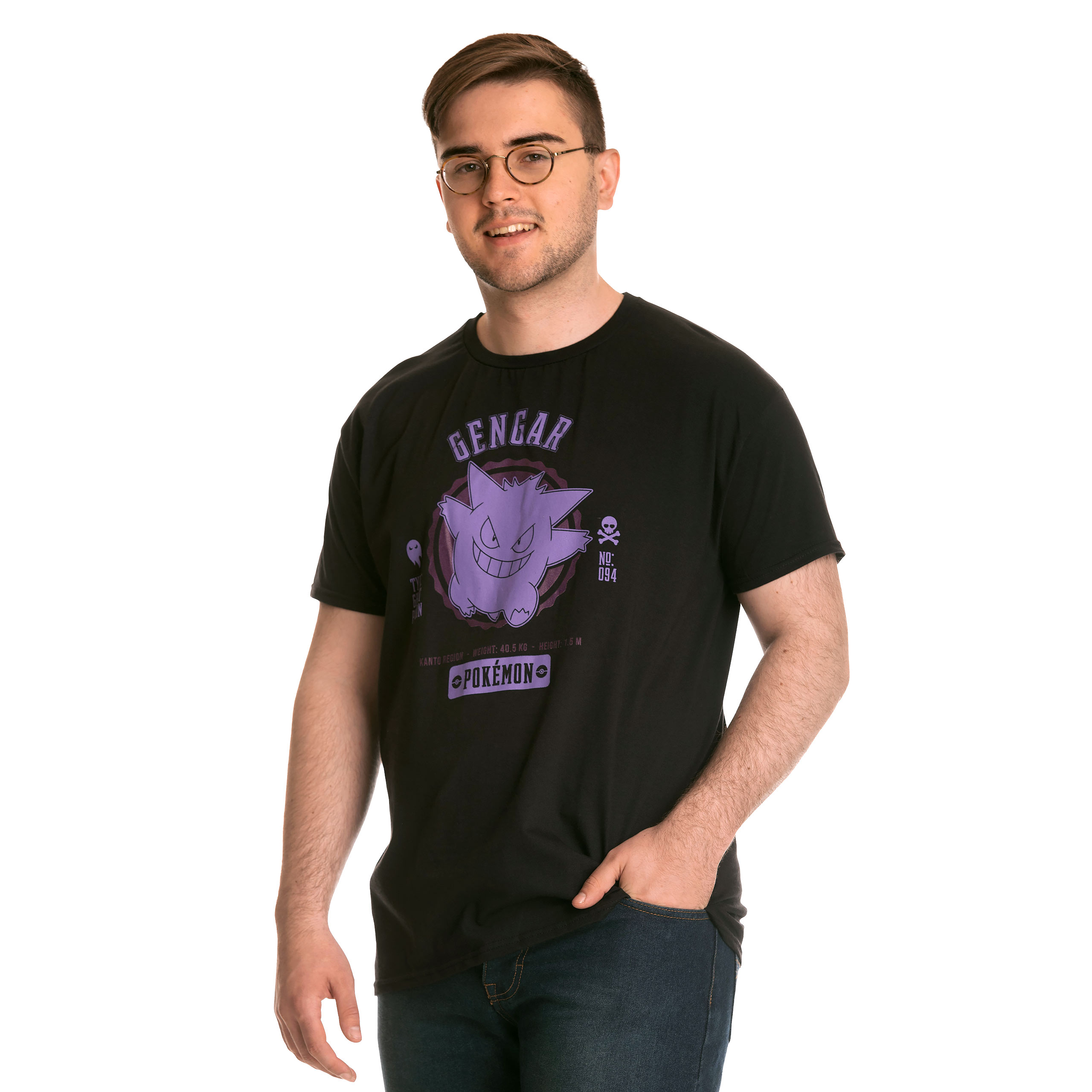 Pokemon - Gengar College T-Shirt schwarz