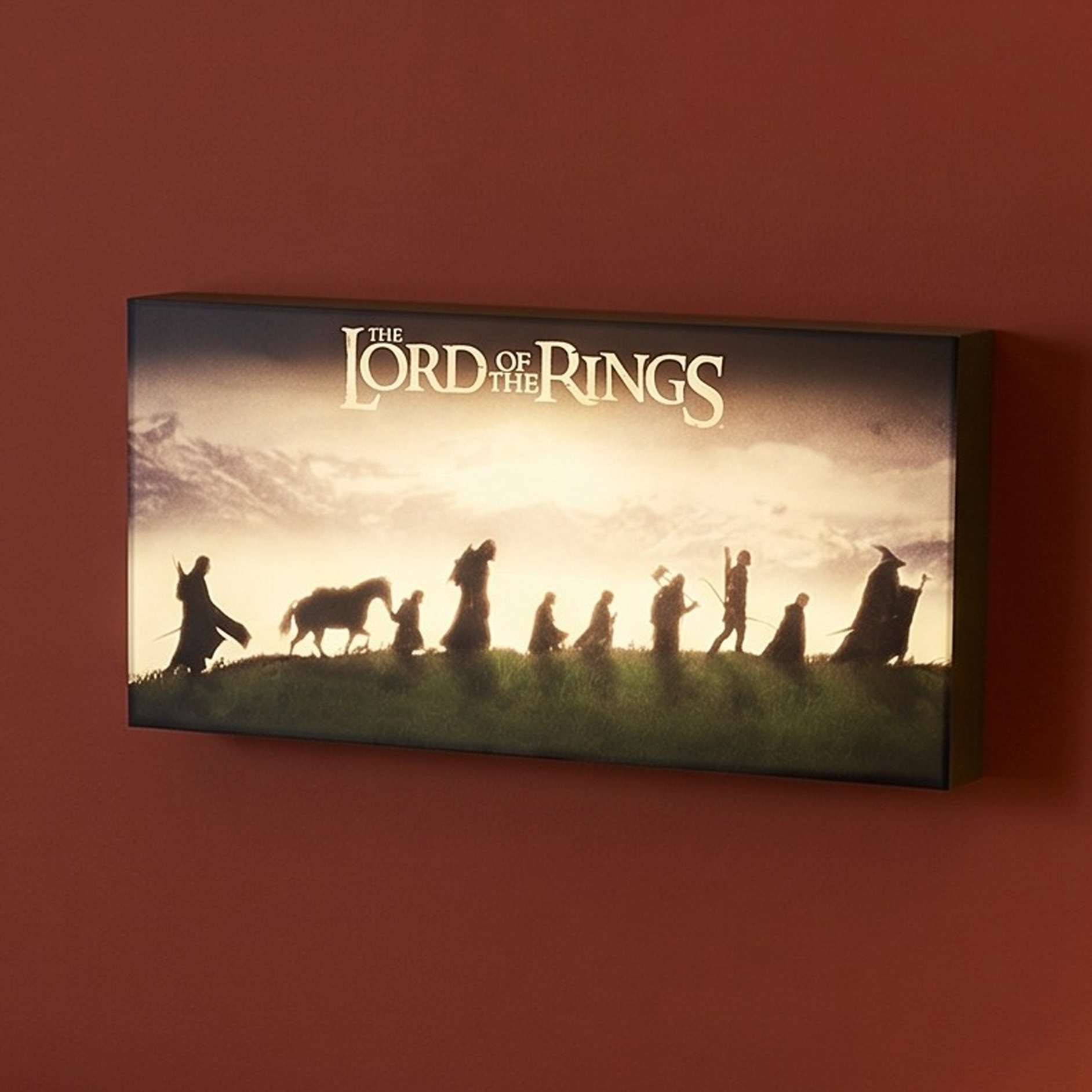 Der Herr der Ringe - Die Gefährten Wandbild mit Licht