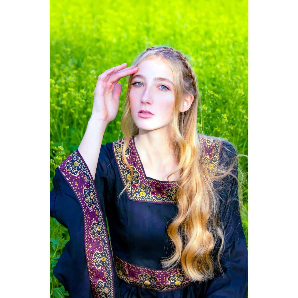 Middeleeuwse jurk Katharina zwart