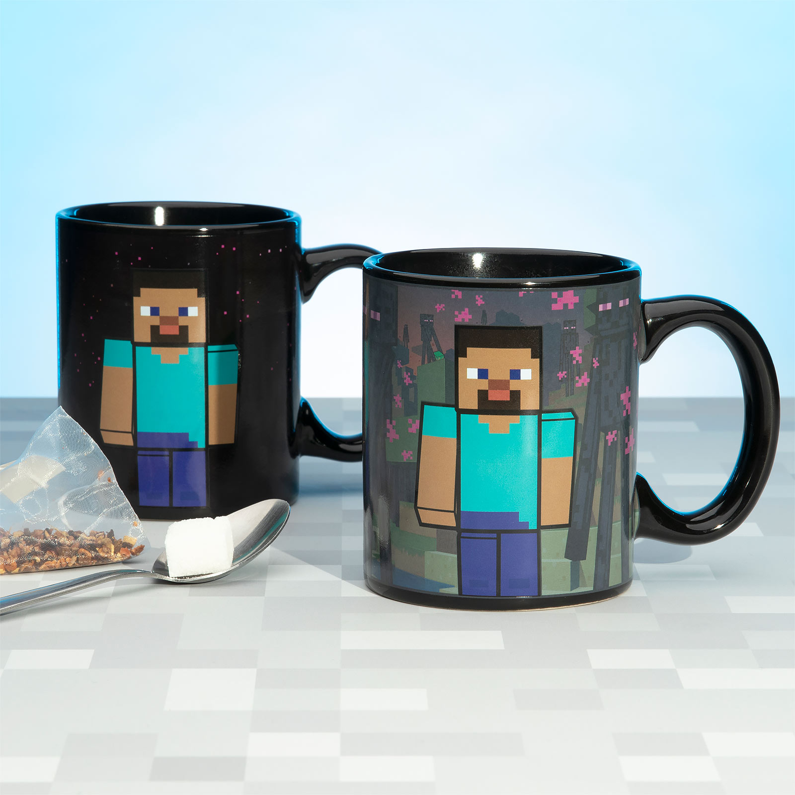 Minecraft - Steve und Alex Thermoeffekt Tasse