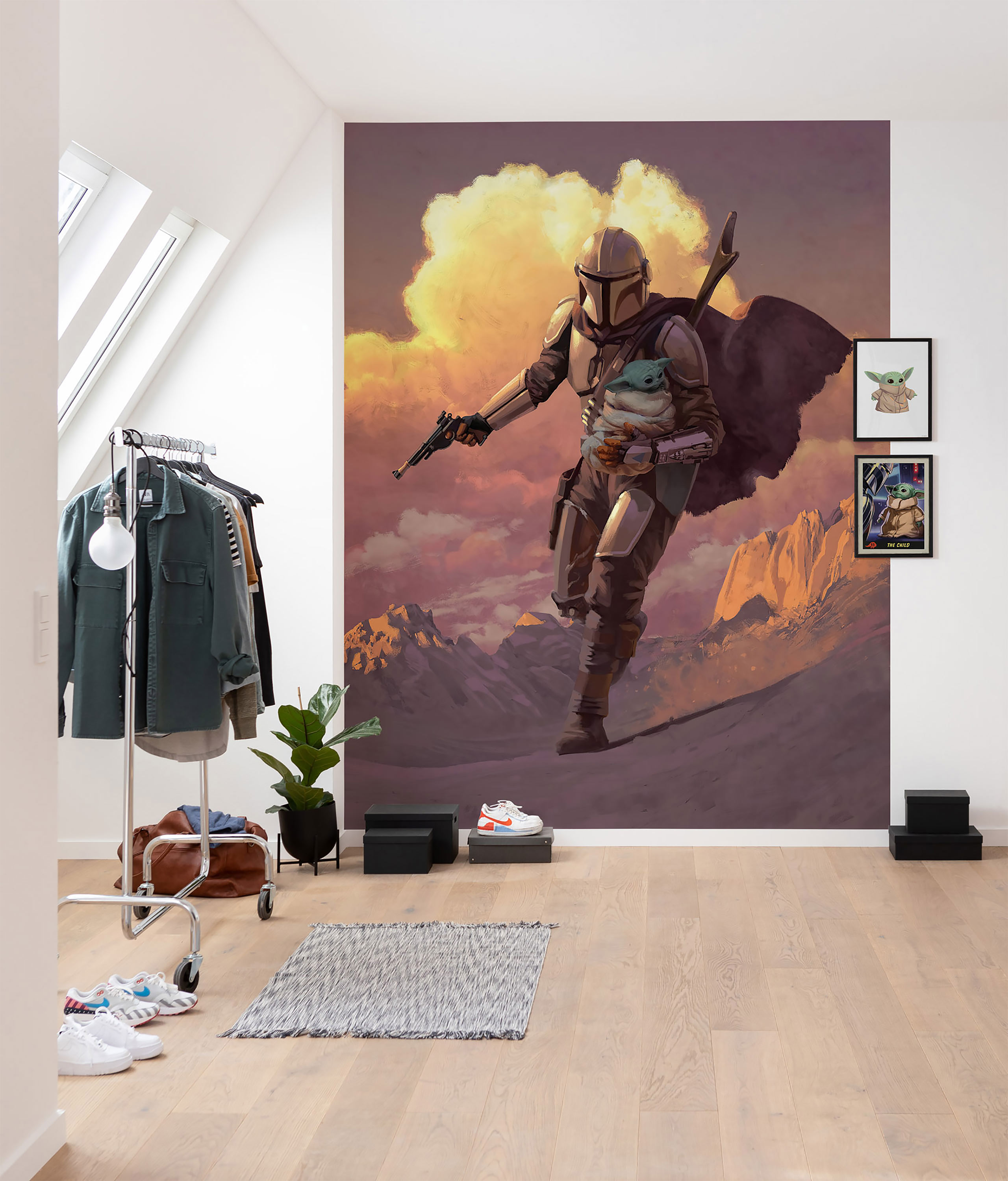 Mando with Grogu Wallpaper - Star Wars The Mandalorian