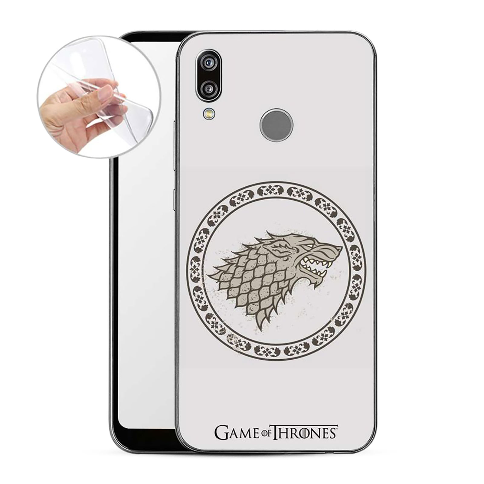Game of Thrones - Coque de téléphone Huawei P20 Lite en silicone blanc avec blason Stark