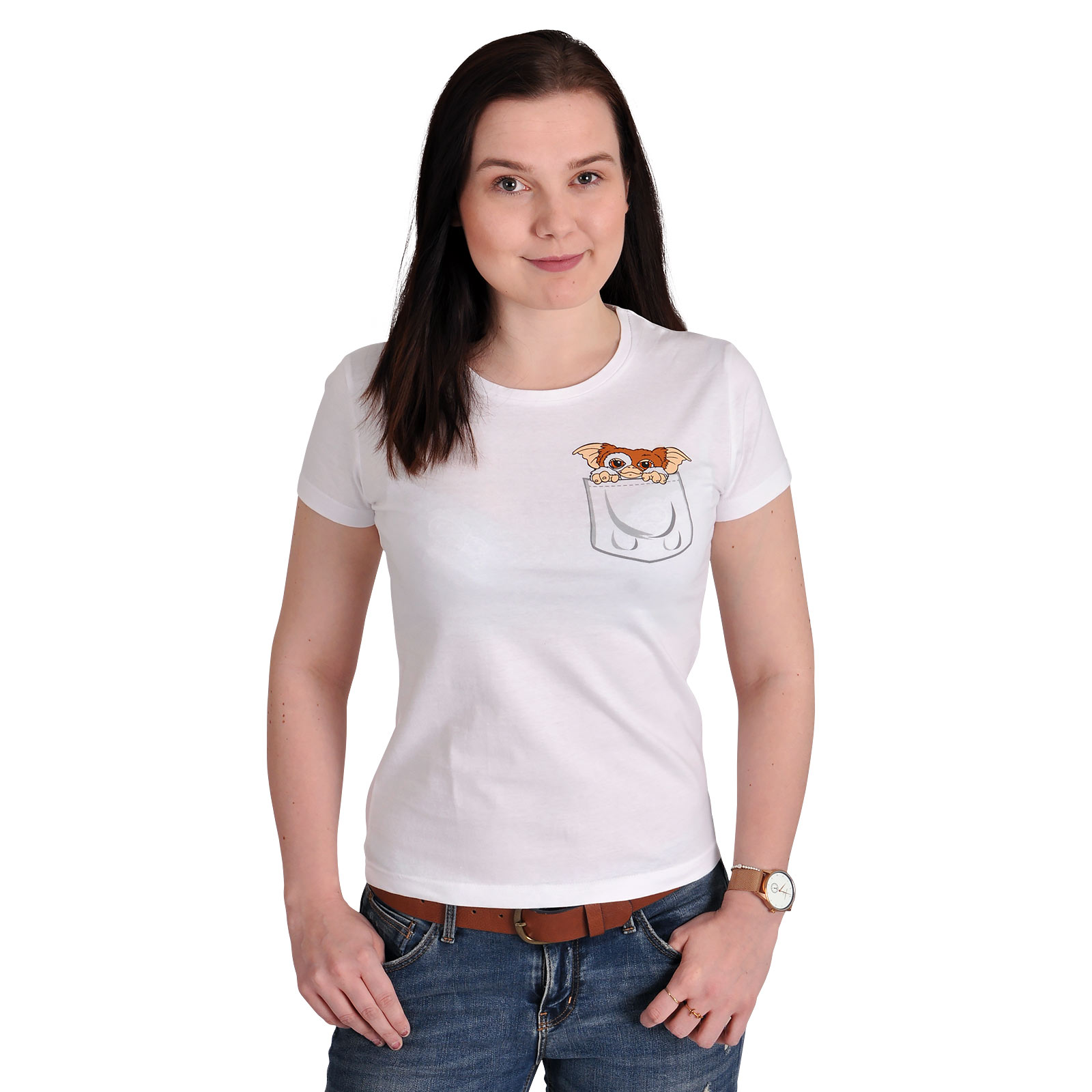 Gremlins - T-shirt Gizmo de poche pour femmes blanc