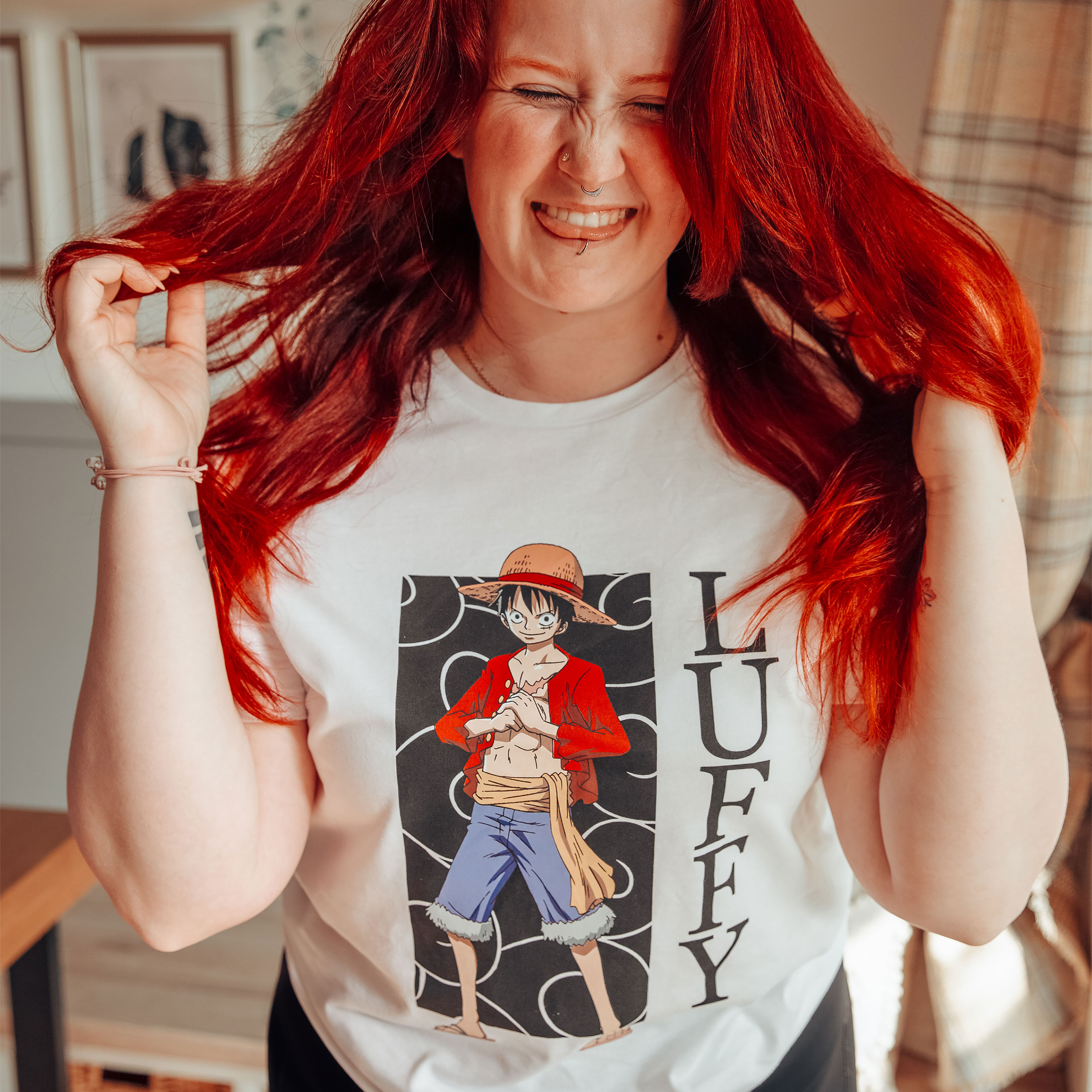 One Piece - T-shirt bianca di Luffy