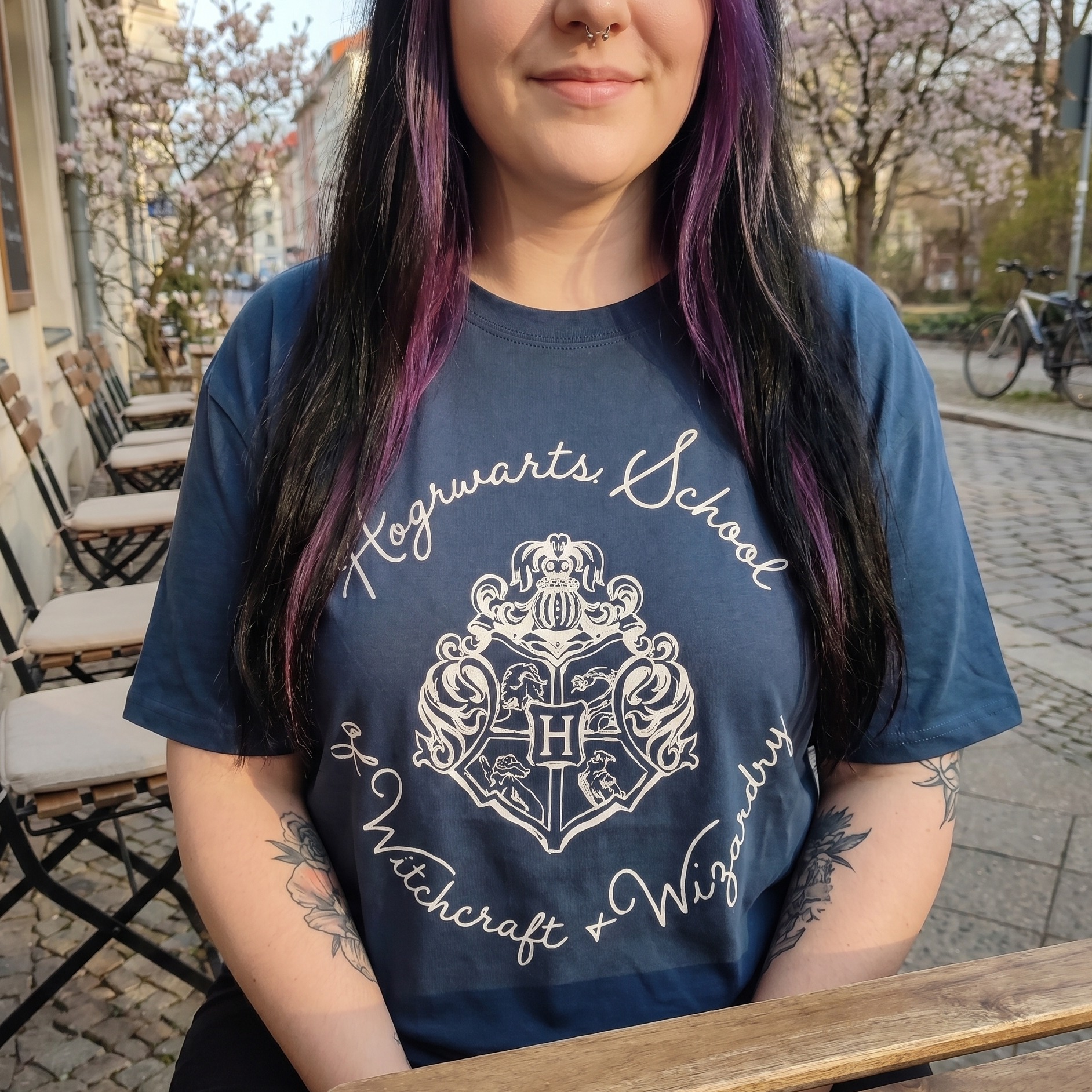 Hogwarts Wapen T-shirt blauw - Harry Potter