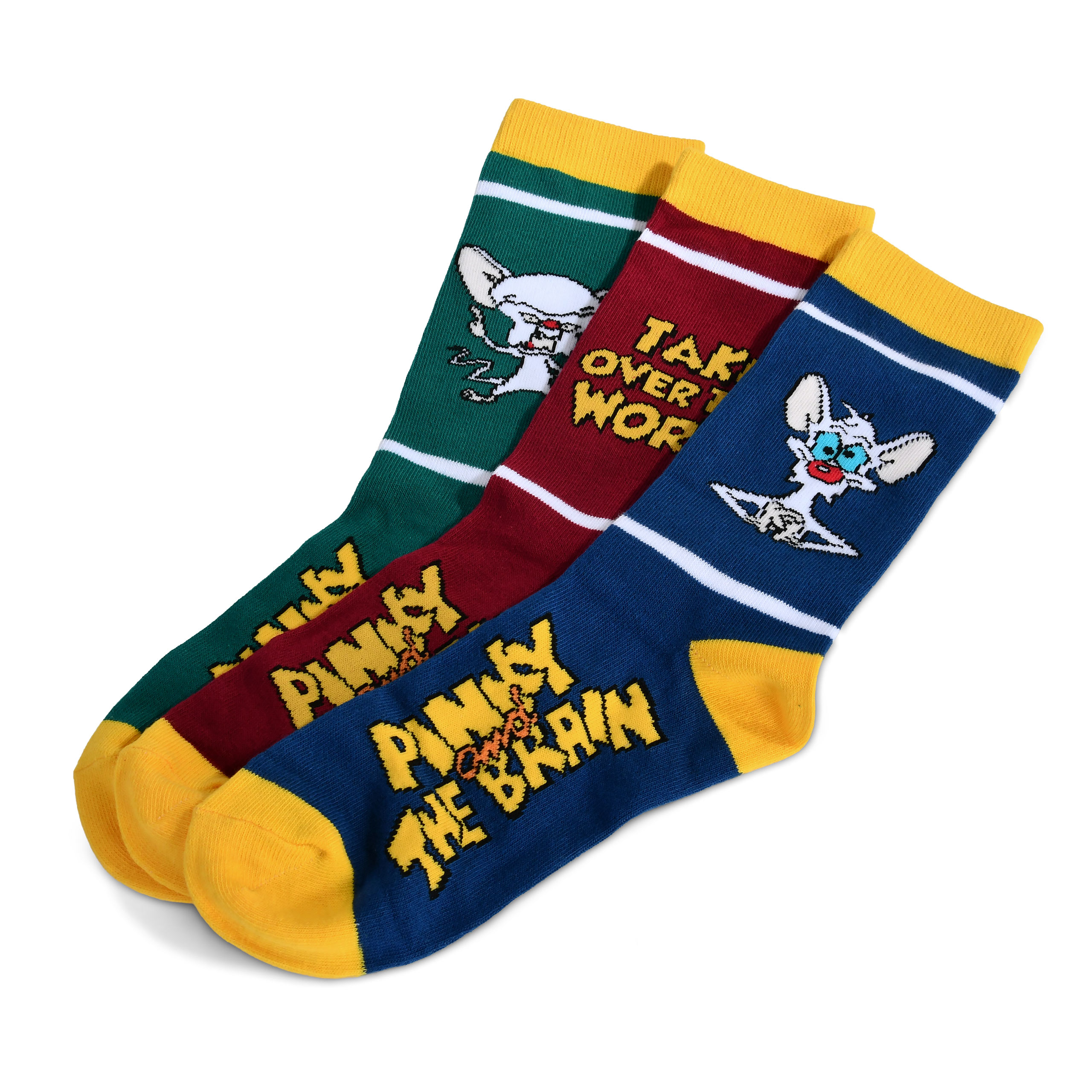 Pinky y Cerebro - Set de 3 pares de calcetines Pinky y Cerebro en caja regalo