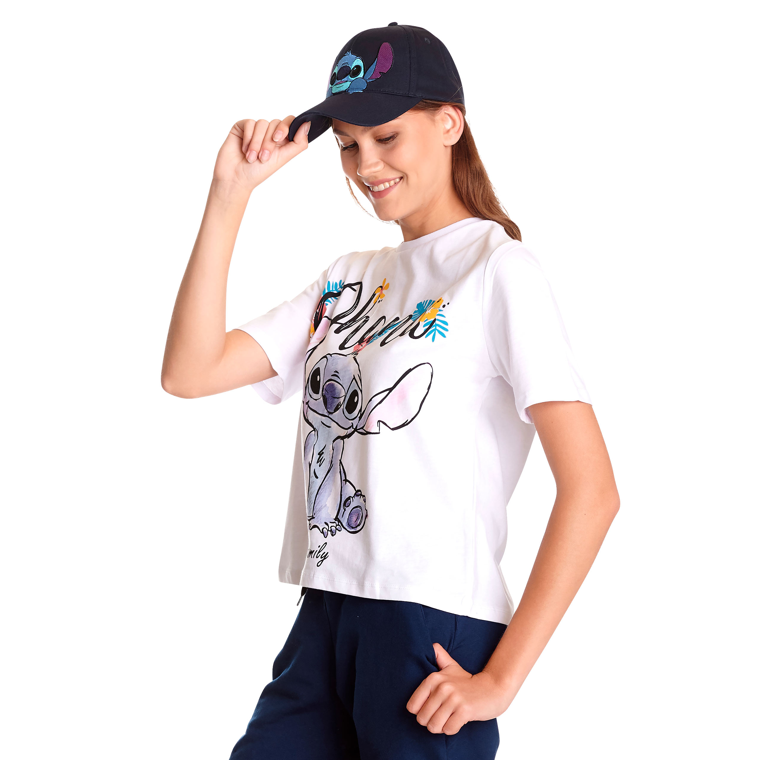 Lilo & Stitch - T-shirt Ohana pour femmes blanc