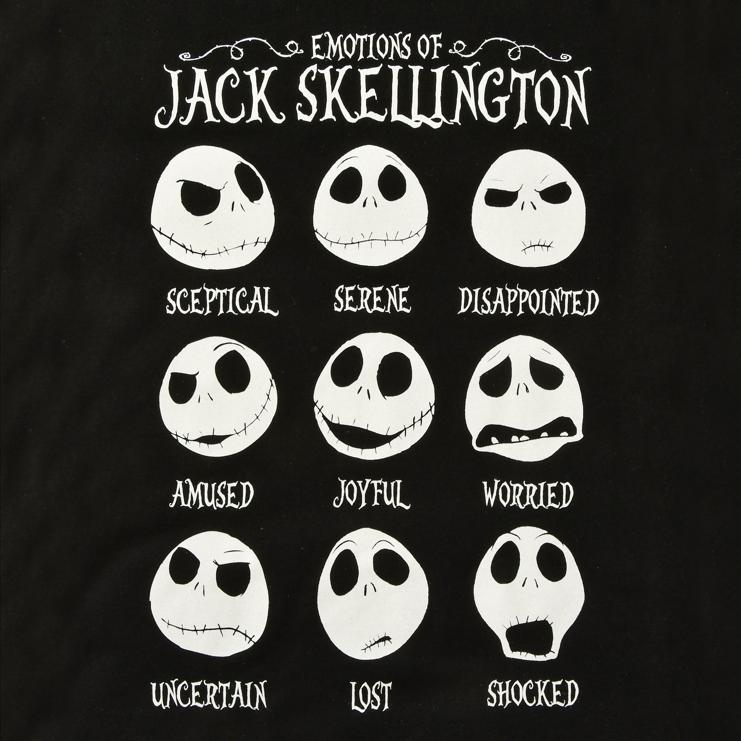 Nightmare Before Christmas - Jack Emotions T-Shirt Donna Nera