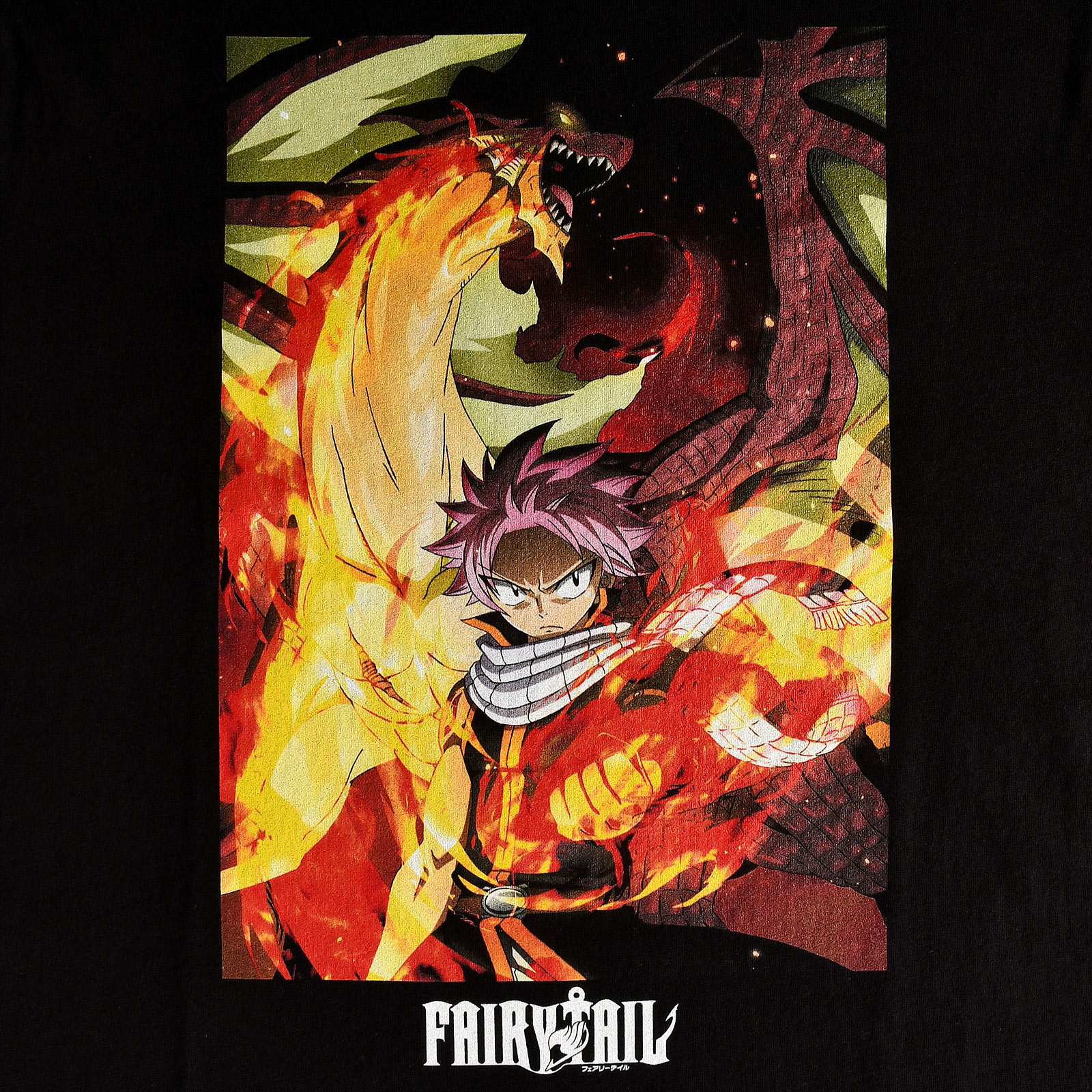Fairy Tail - Natsu met Igneel T-shirt zwart