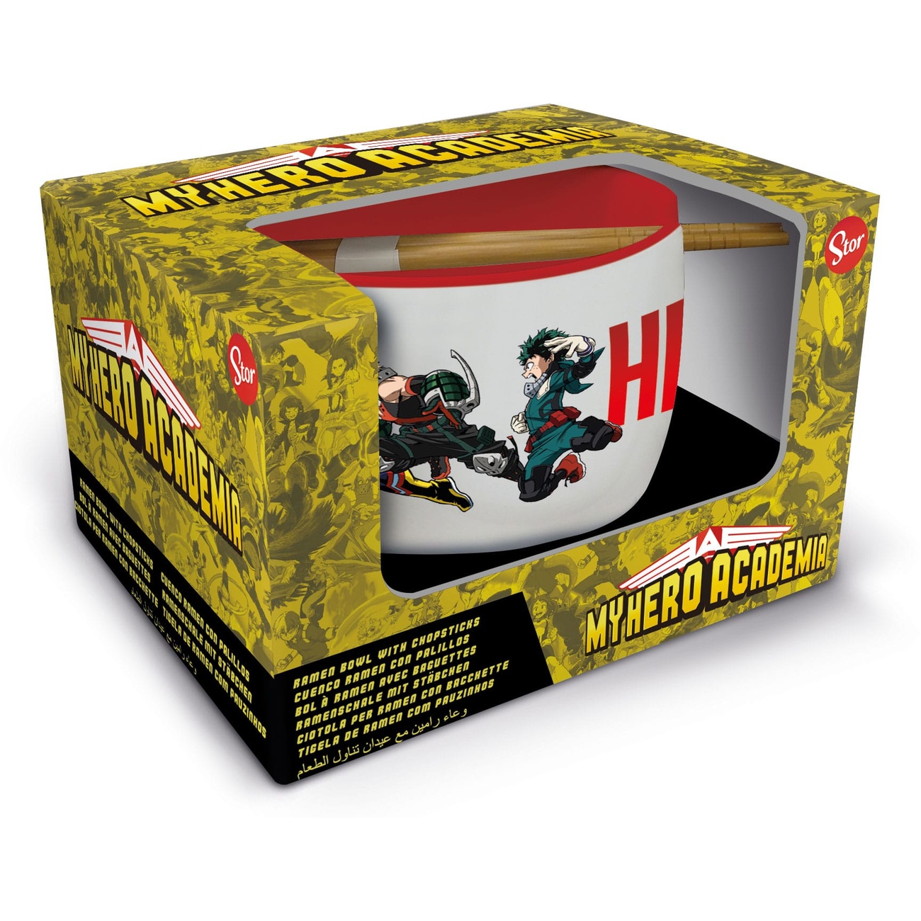 Ciotola ramen My Hero Academia con bacchette Jump