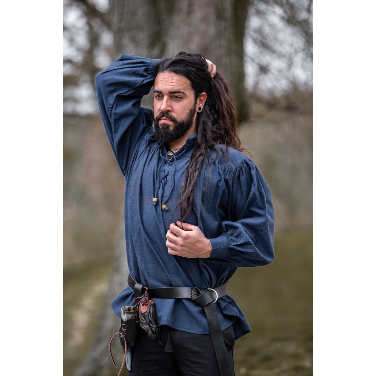 Chemise médiévale Leopold bleu