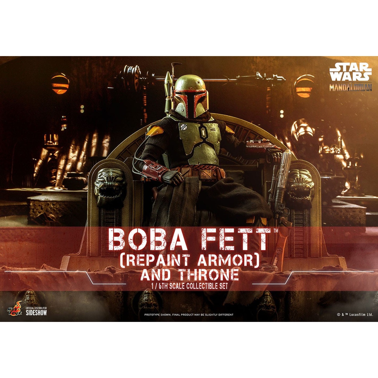 Star Wars: The Mandalorian - Boba Fett 1:6 Scale Action Figure Repaint Armor and Throne Special Edition
