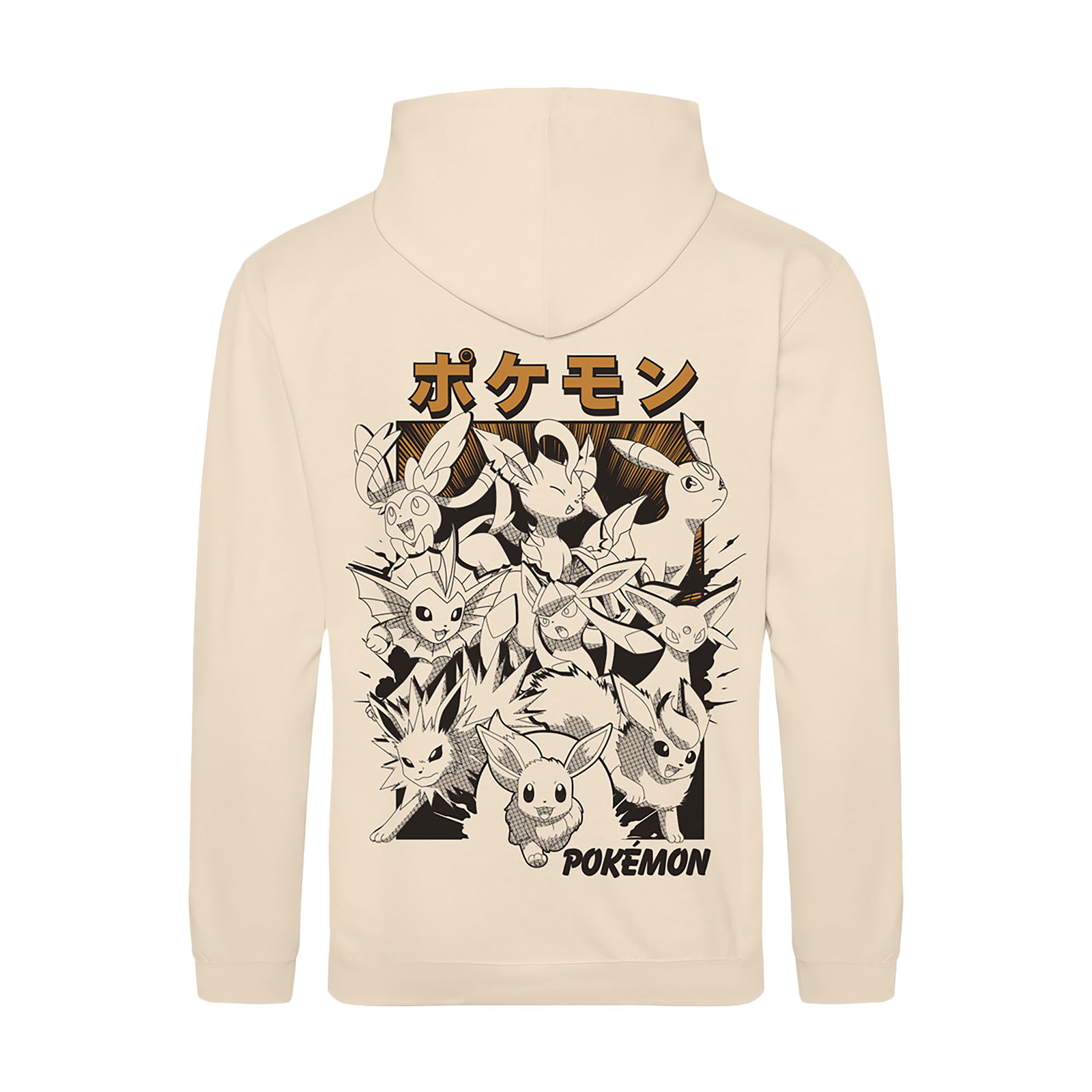 Pokémon - Felpa con cappuccio Eevee Evoluzione Katakana