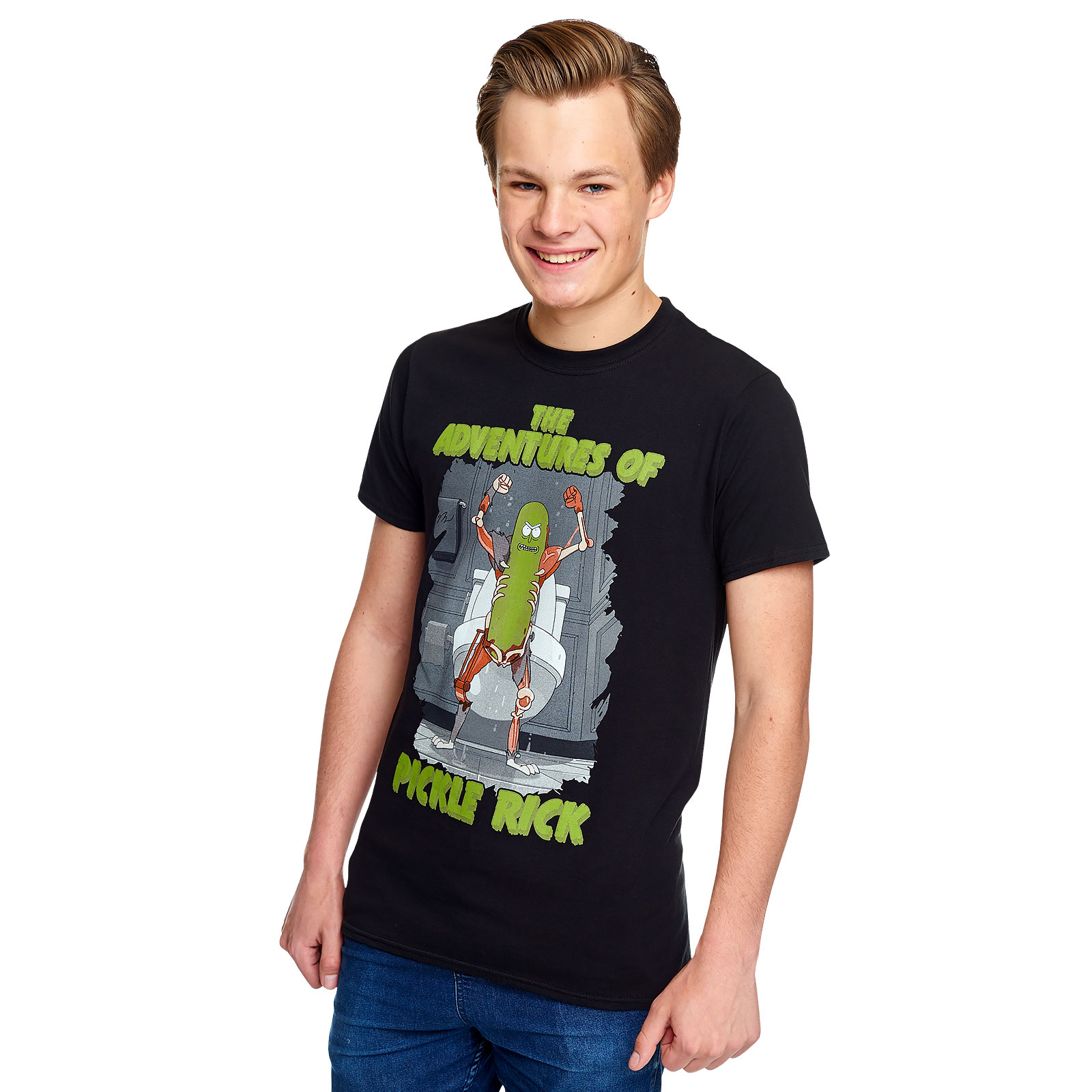 Rick en Morty - Avonturen van Pickle Rick T-Shirt zwart