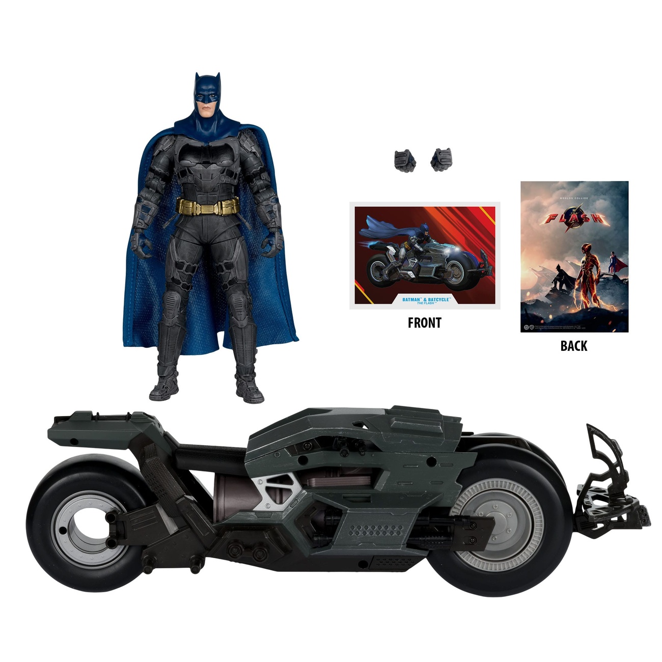 The Flash DC Multiverse Véhicule Batcycle avec Batman