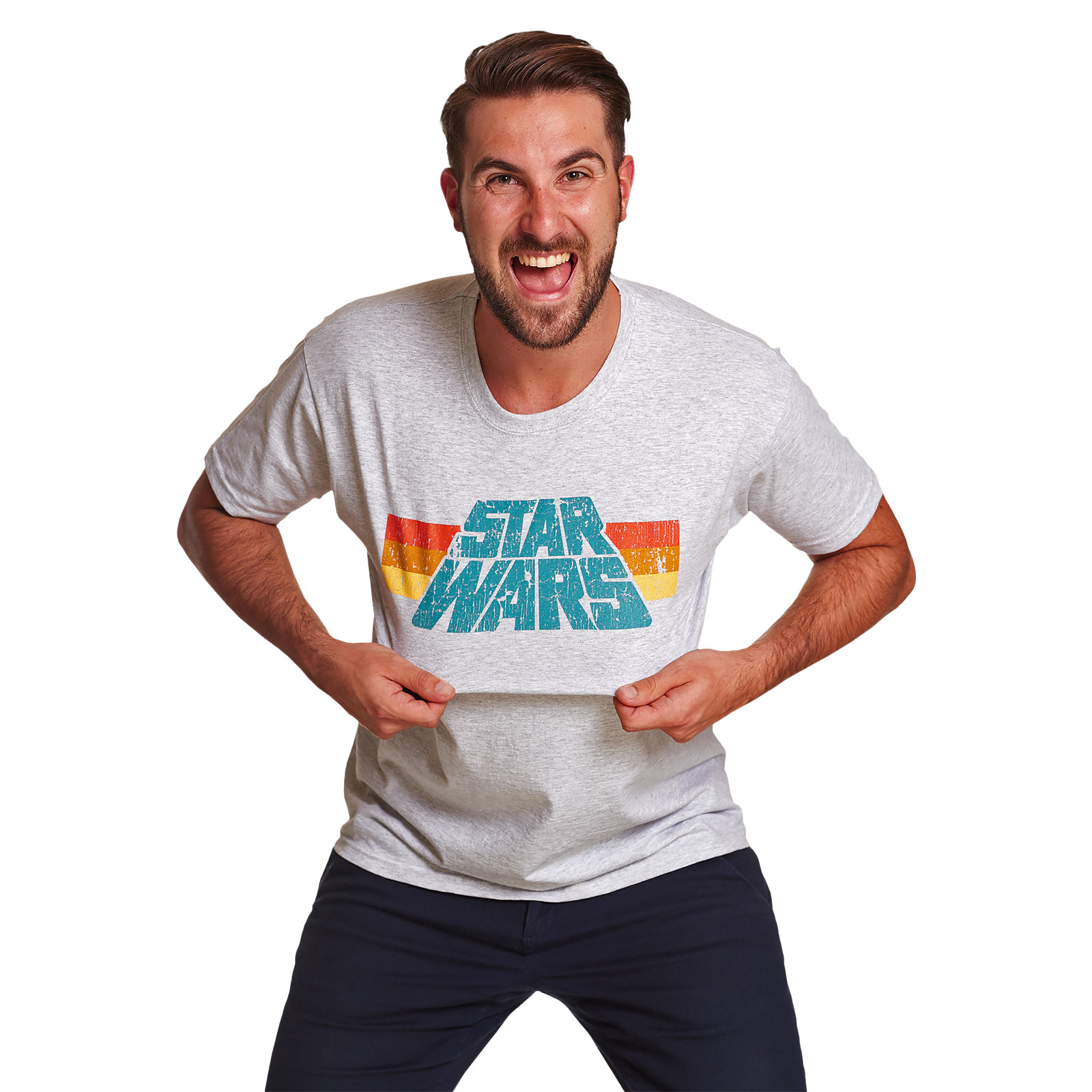 Star Wars - T-shirt Logo Vintage 77 Gris