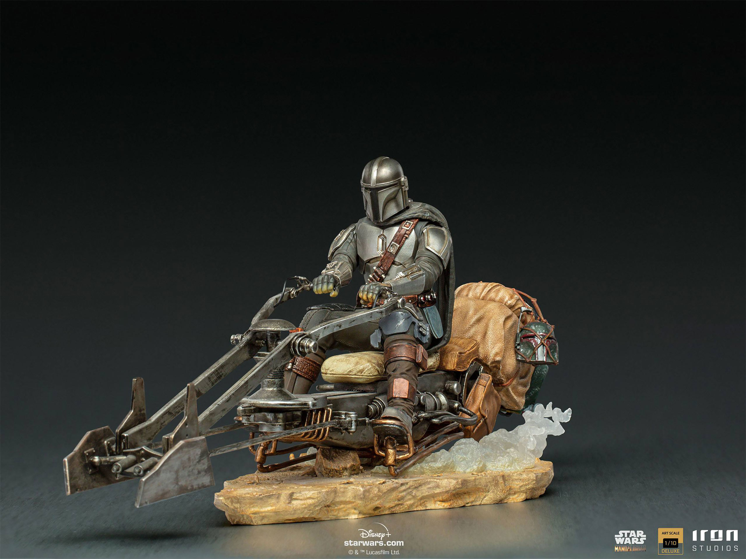 Mando mit Speeder BDS Art Scale Deluxe Statue - Star Wars The Mandalorian