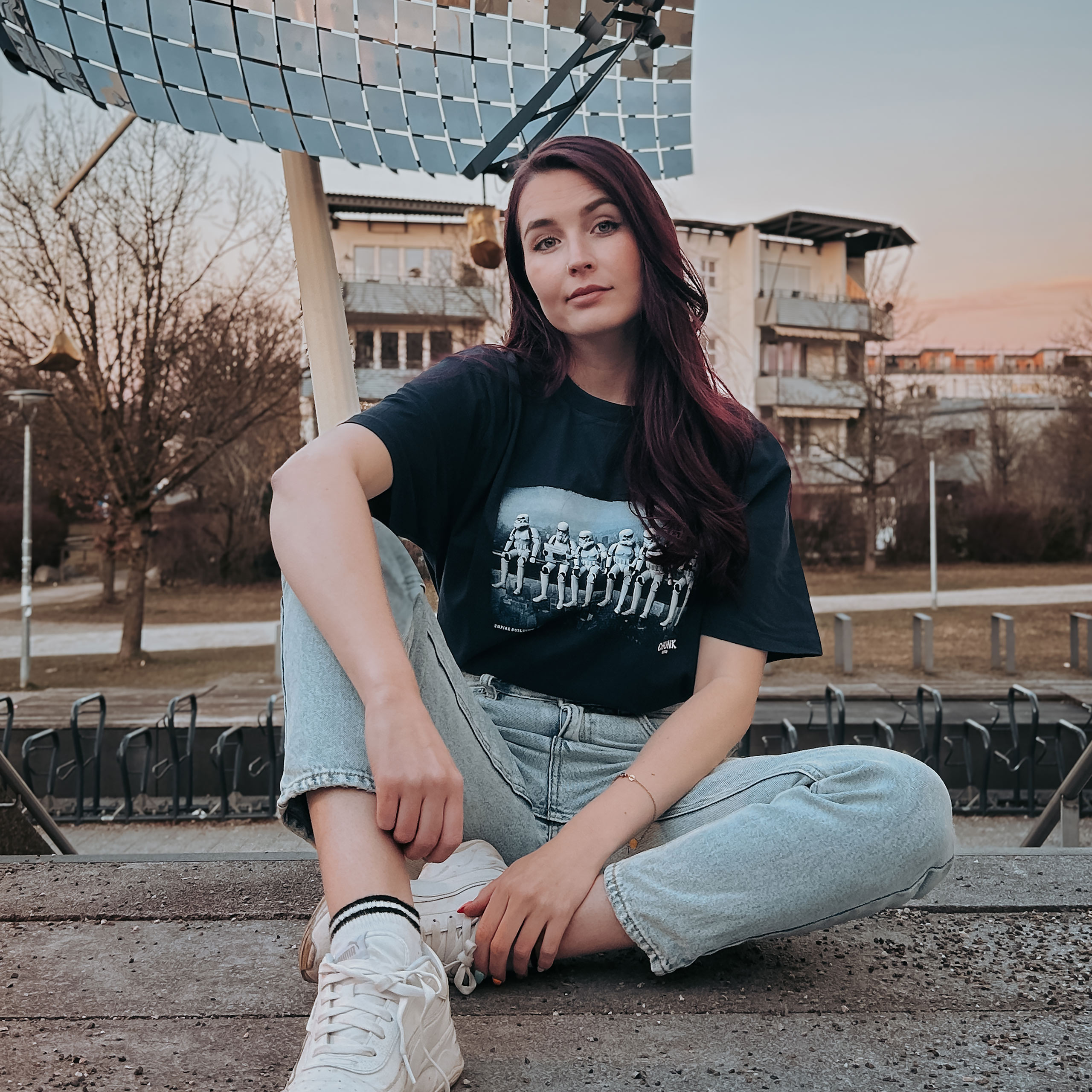 Maglietta Empire Building per fan di Star Wars blu