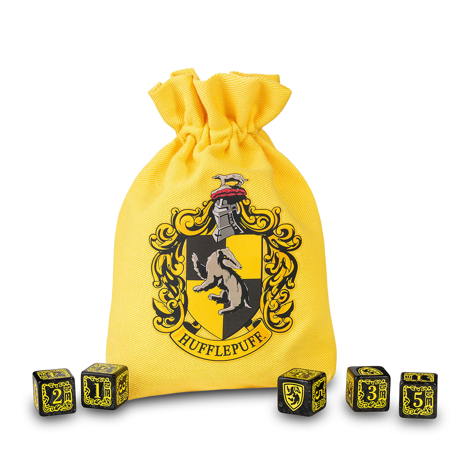 Harry Potter - Set de dés RPG Hufflepuff 5pcs avec sac à dés jaune