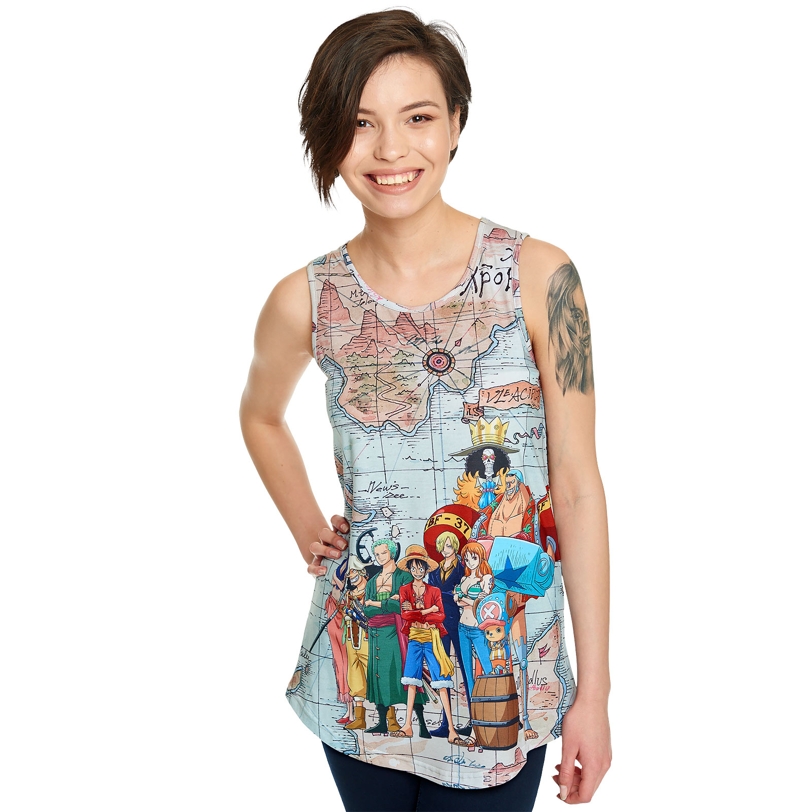 One Piece - East Blue Map Tank Top Loose Fit