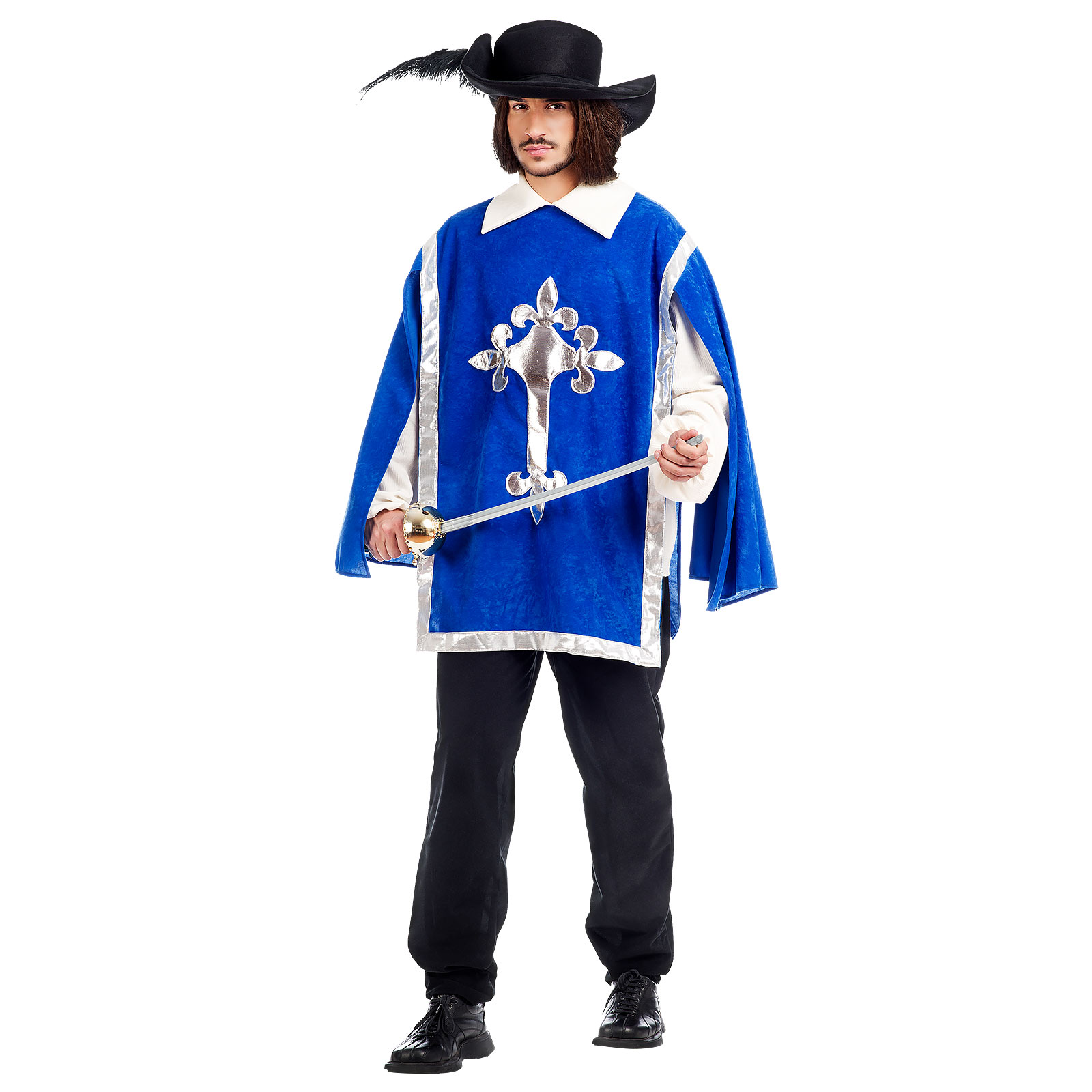 Königliches Musketier - Kostüm Herren blau