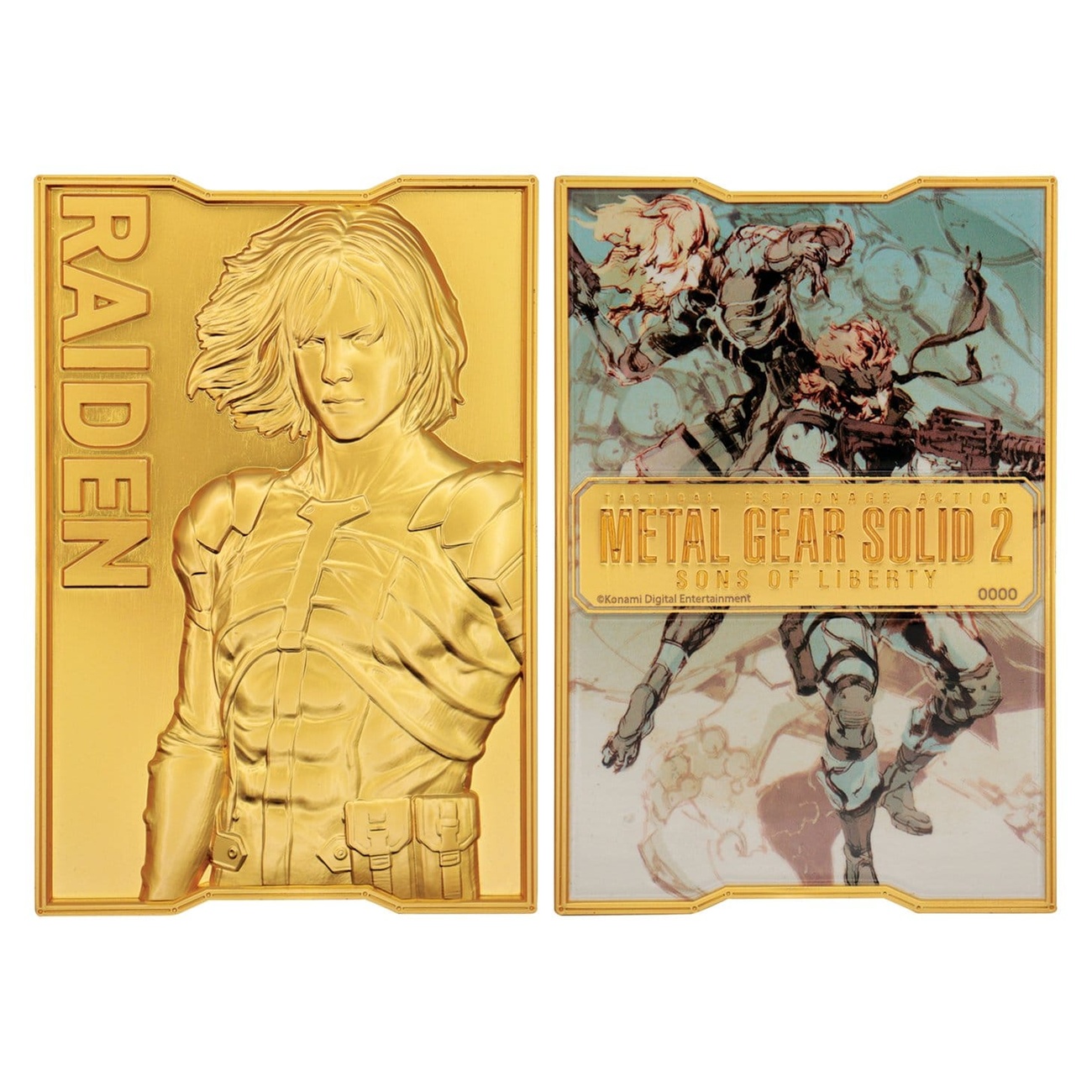 Metal Gear Solid 2 Sztabka metalu Raiden 24k Gold Plated Limited Edition