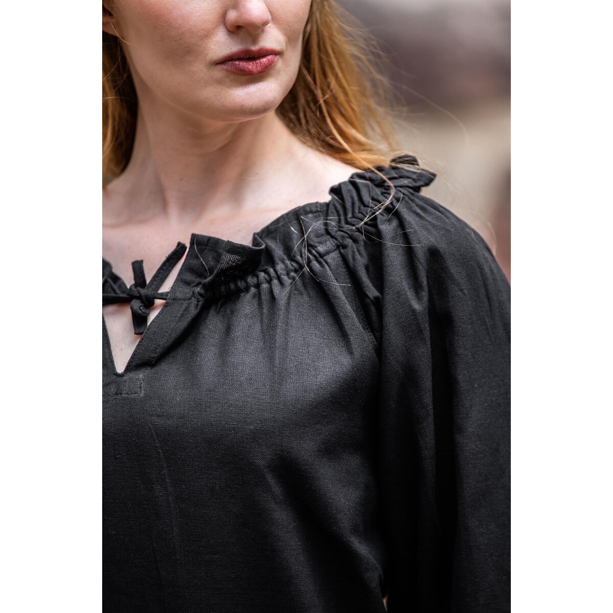 Middeleeuwse blouse Morgan zwart