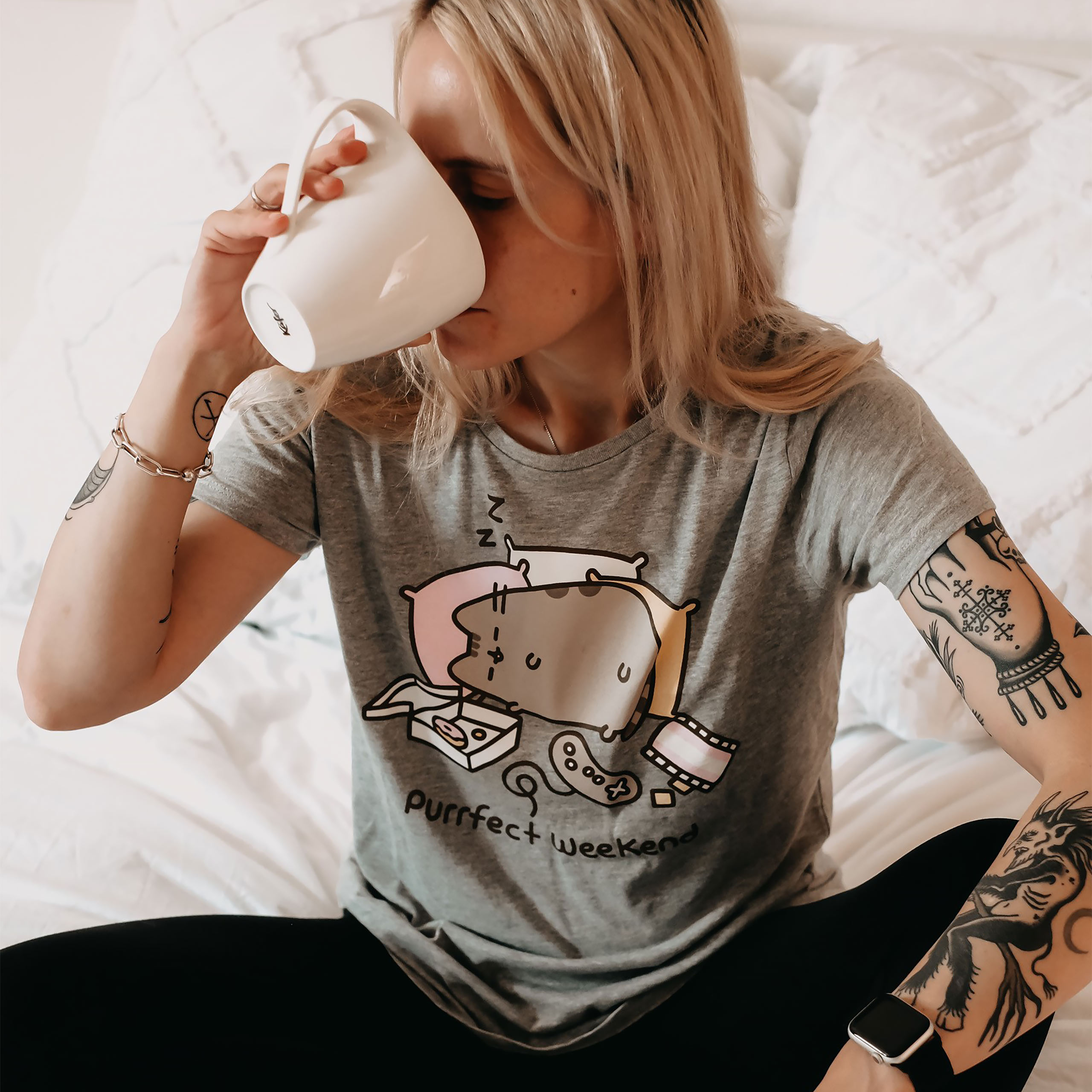 Pusheen - Purrfect Weekend Dames T-shirt grijs