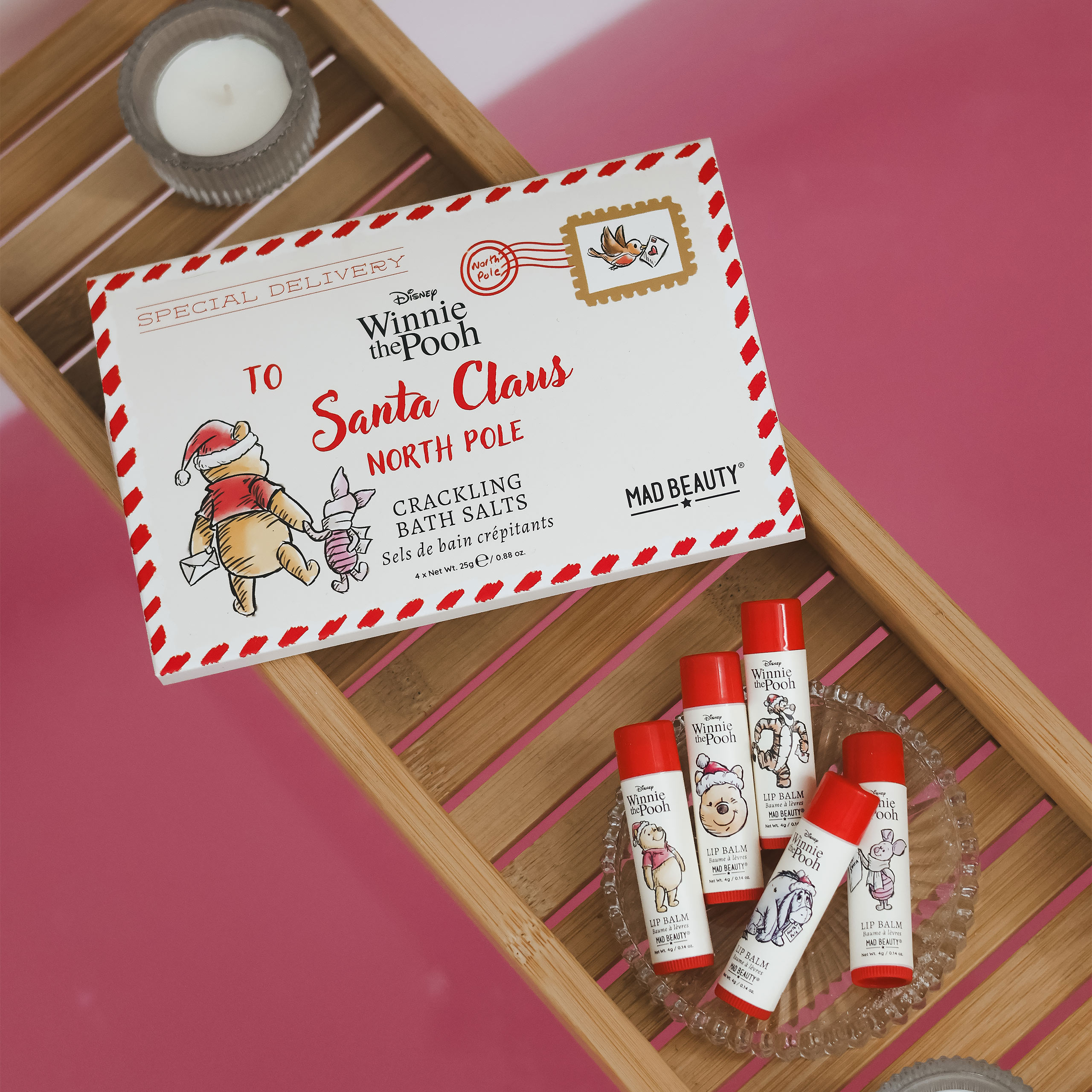 Nalle Puh - X-mas läppbalsam 5-pack