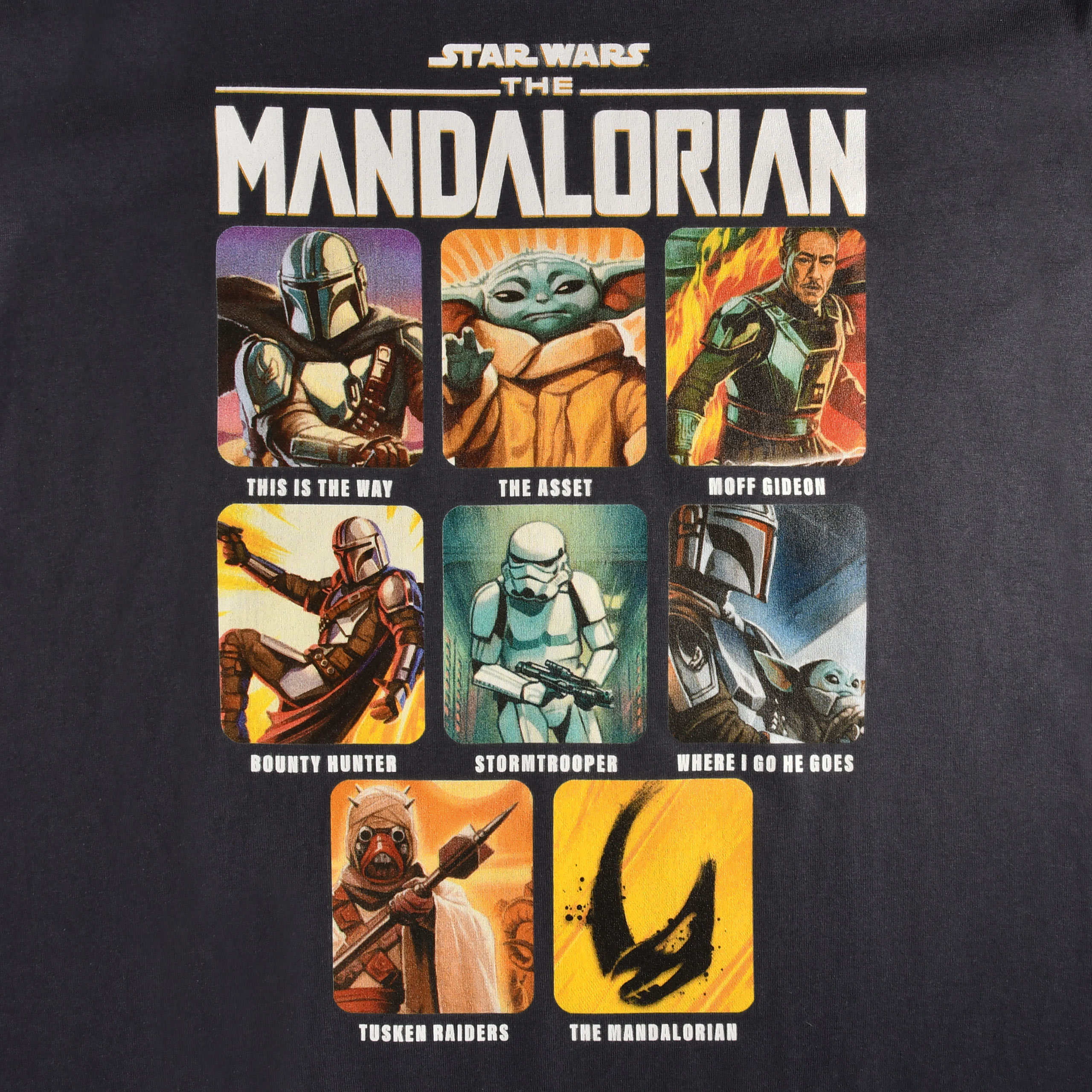 T-shirt gris Les personnages de The Mandalorian - Star Wars