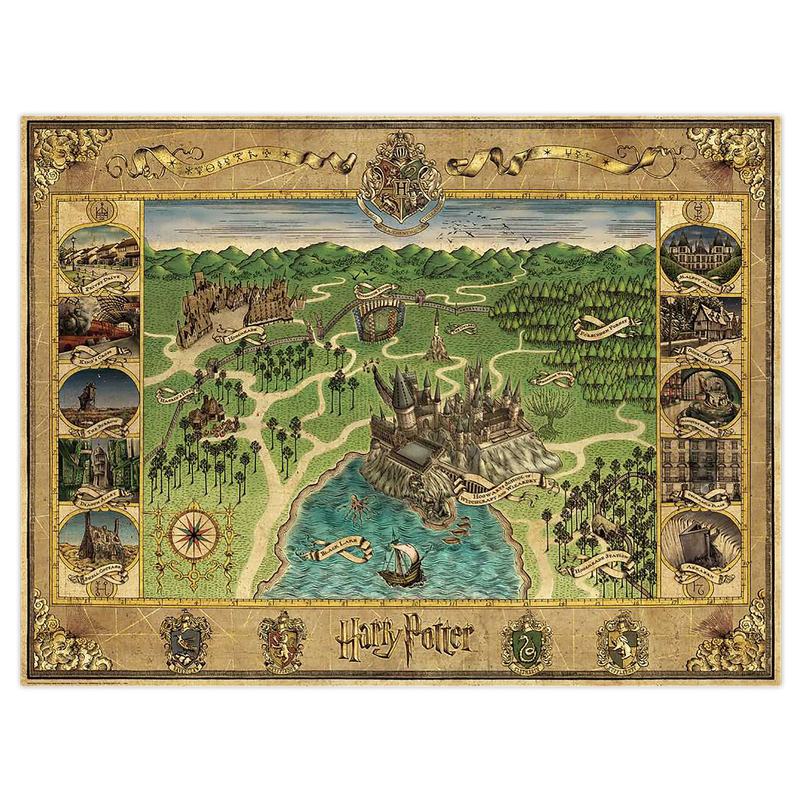 Harry Potter - Hogwarts Kaart Puzzel 1500 Stukjes