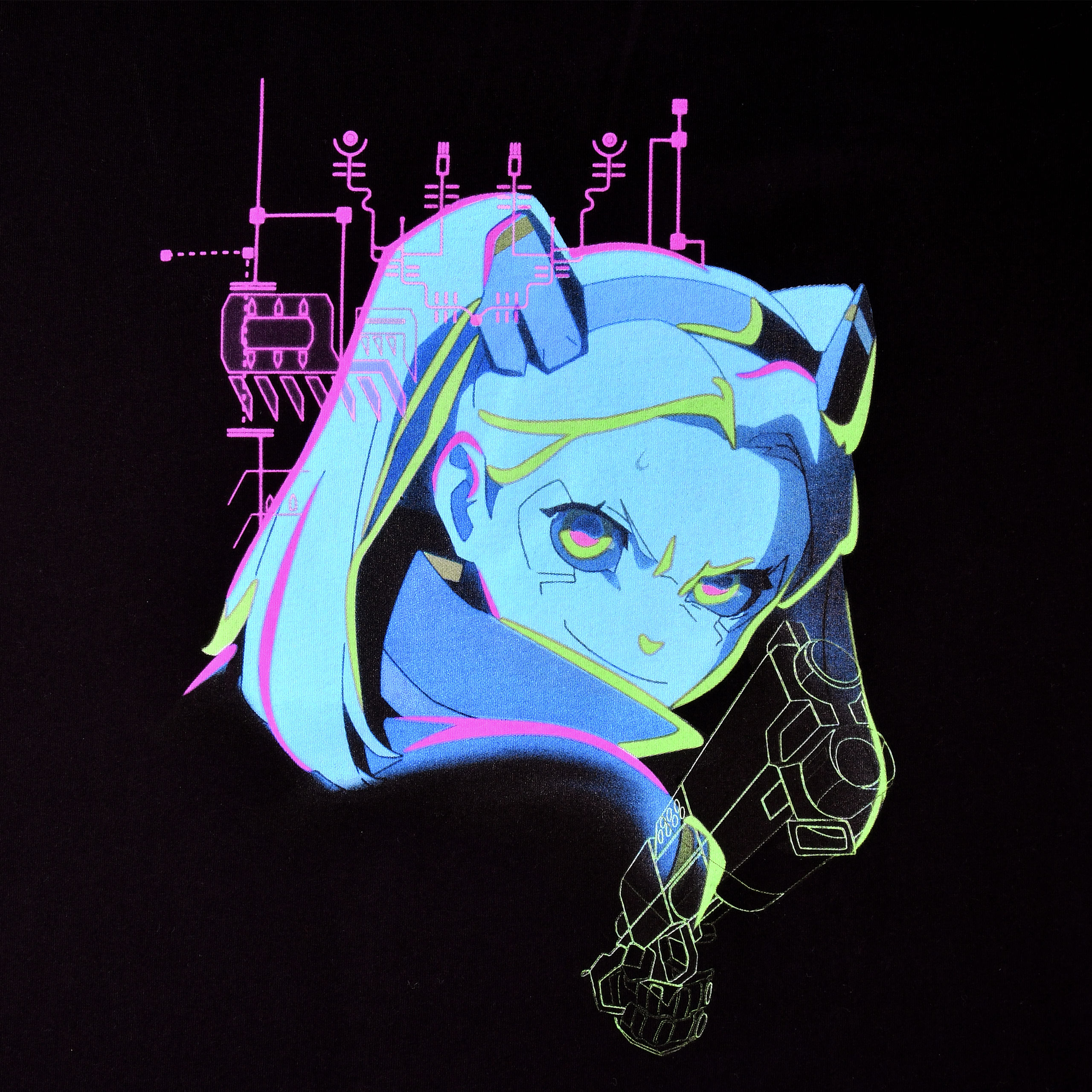 Cyberpunk Edgerunners - Rebecca Neon T-Shirt schwarz