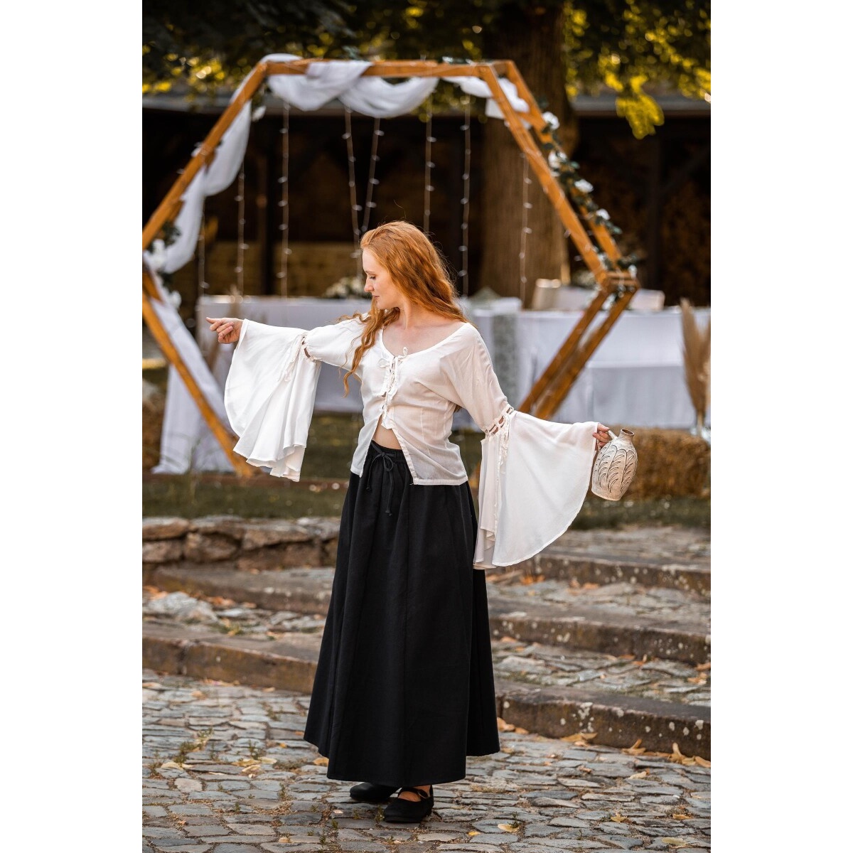 Mittelalter Bluse Carmen weiß