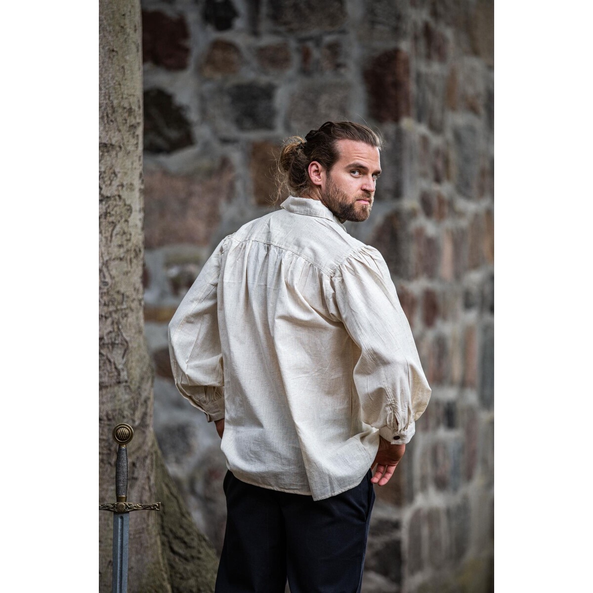 Middeleeuws veterhemd Arthur beige