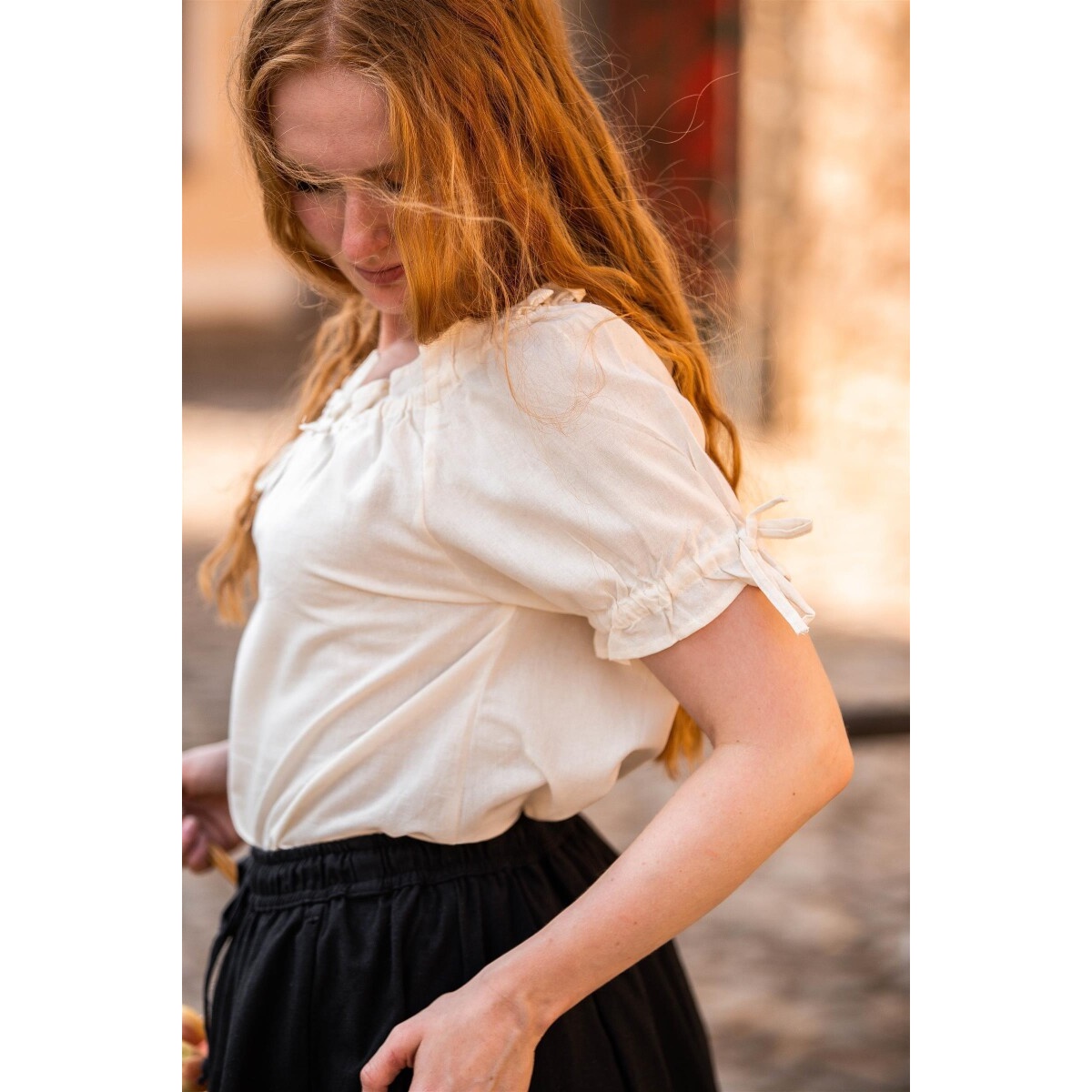 Medieval Short-Sleeve Blouse Otilia beige