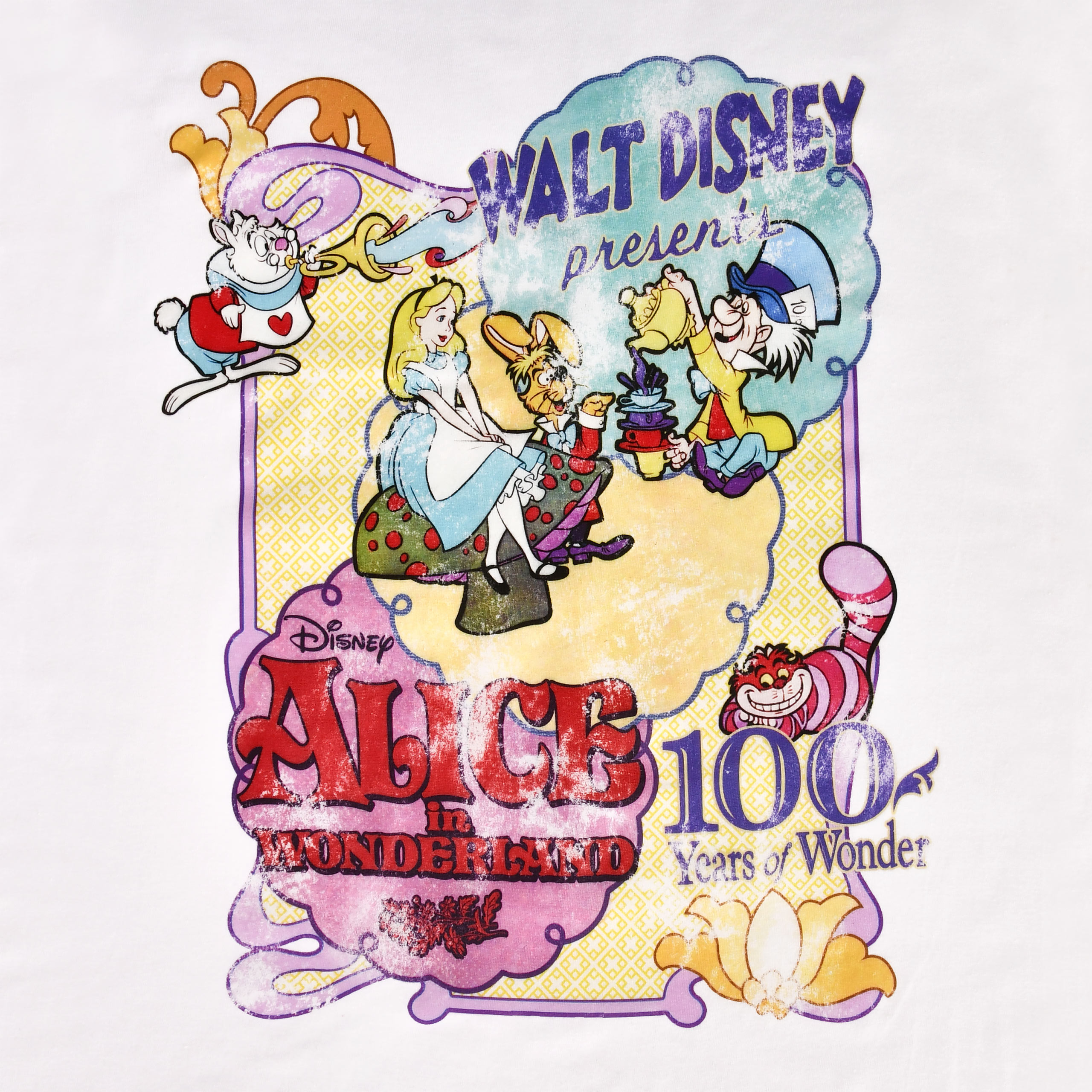Alice in Wonderland - Vintage Poster T-Shirt wit