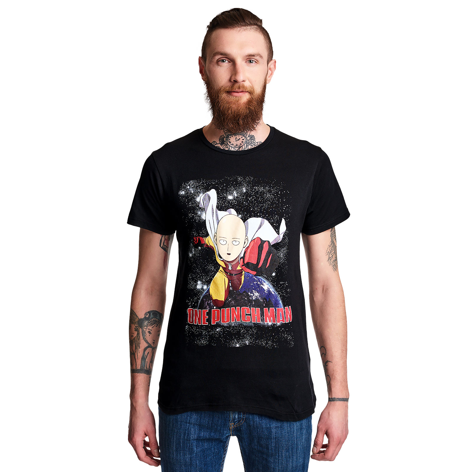 One Punch Man - T-Shirt de combat noir