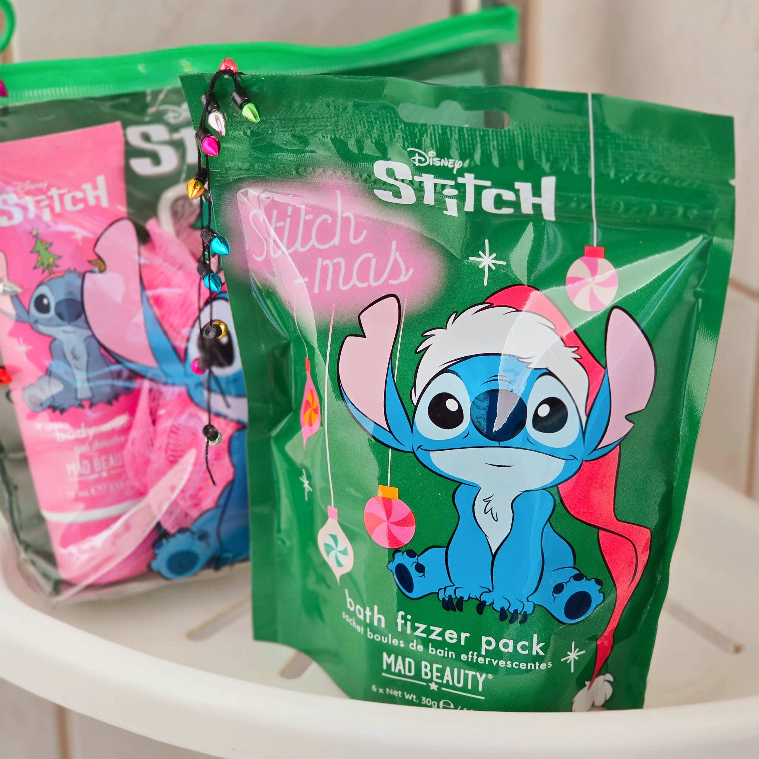 Stitch-mas Set van 6 badbruisballen - Lilo & Stitch