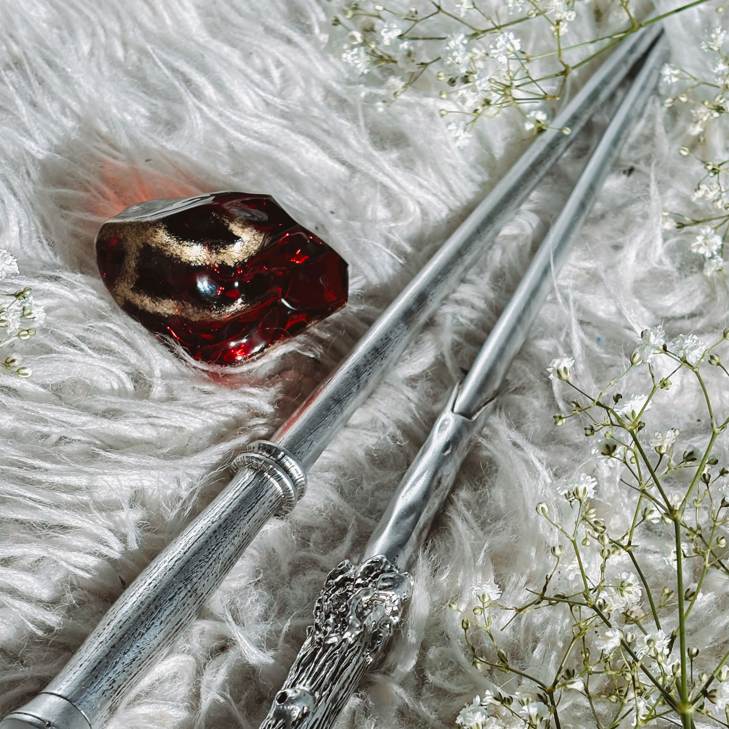 Harry Potter - Zauberstab 2er Set und Stein der Weisen Replik 25th Anniversary Geschenkset