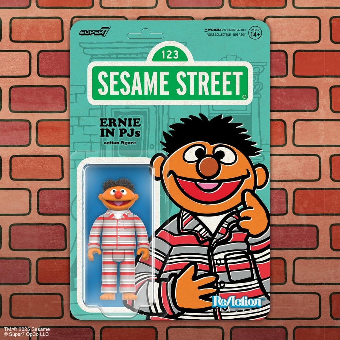 Sesame Street figurine articulée ReAction Wave 06 Ernie (pyjama) 10 cm
