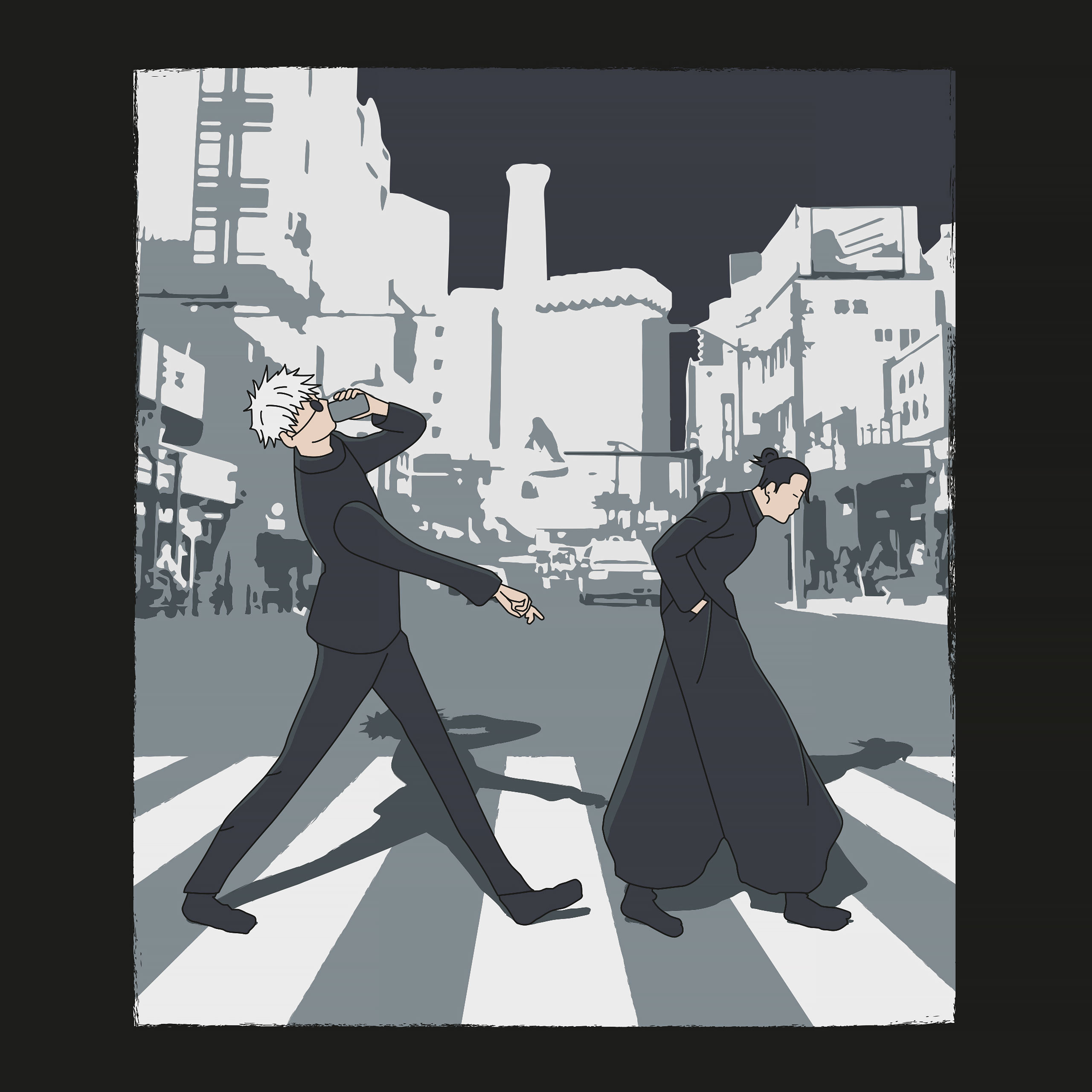 T-shirt Crosswalk pour les fans de Jujutsu Kaisen noir