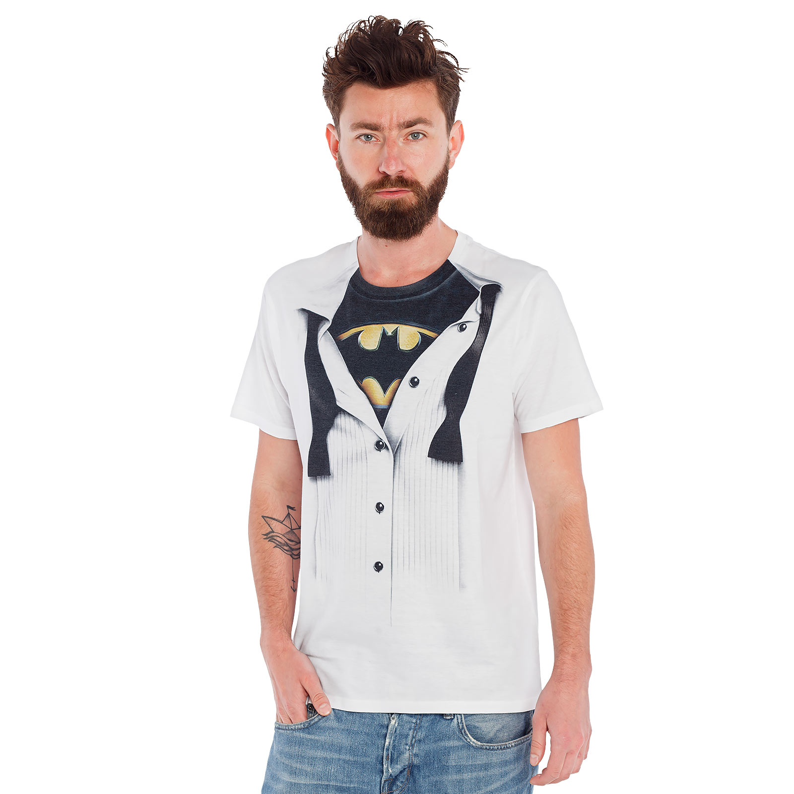 Batman - T-shirt costume blanc