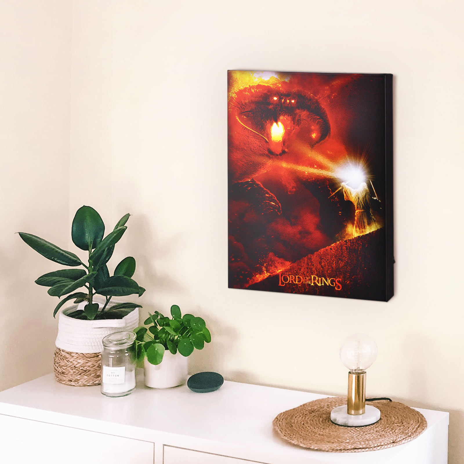 Lord of the Rings - Gandalf vs. Balrog Wall Picture with Light
