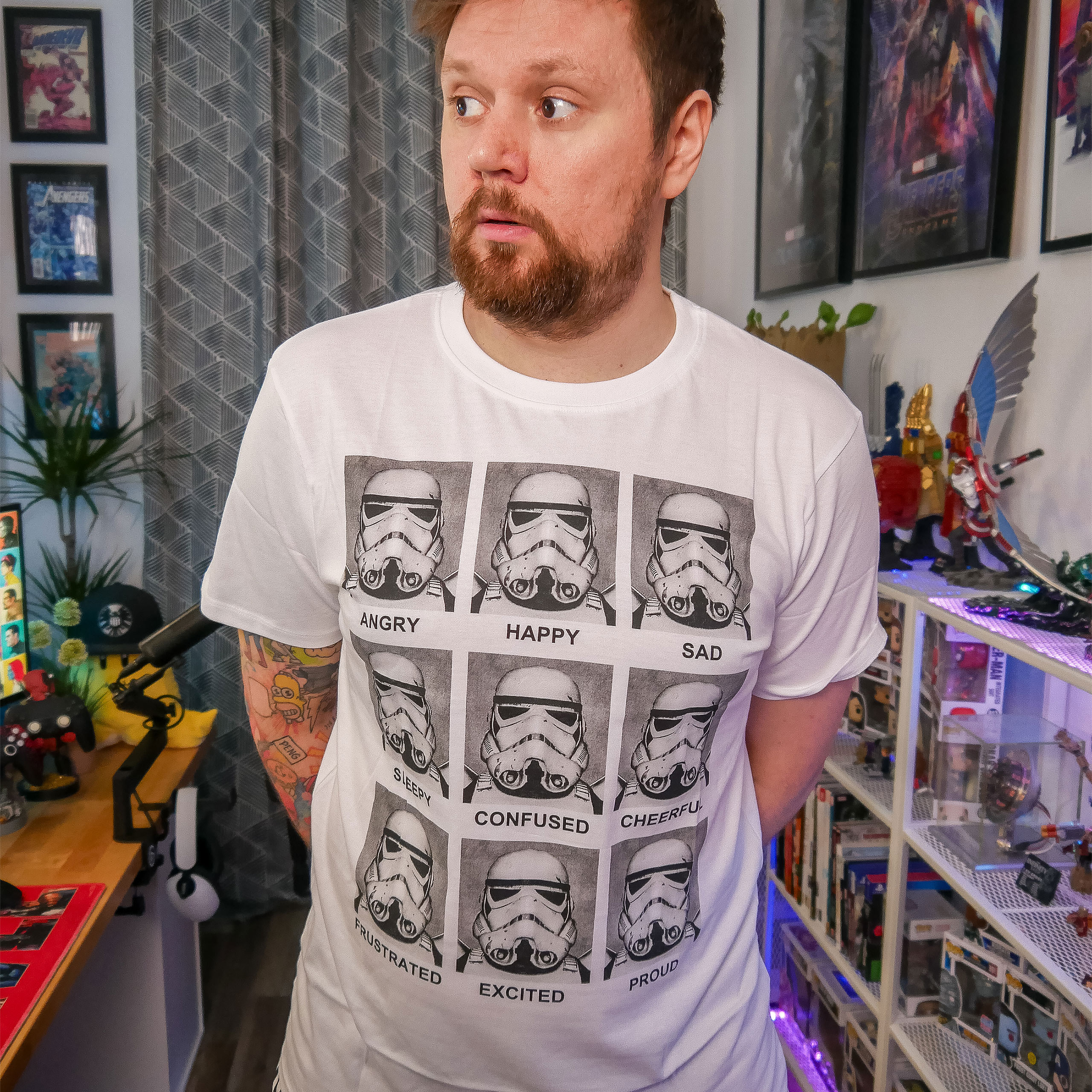 Star Wars - Camiseta Multicara de Stormtrooper blanca