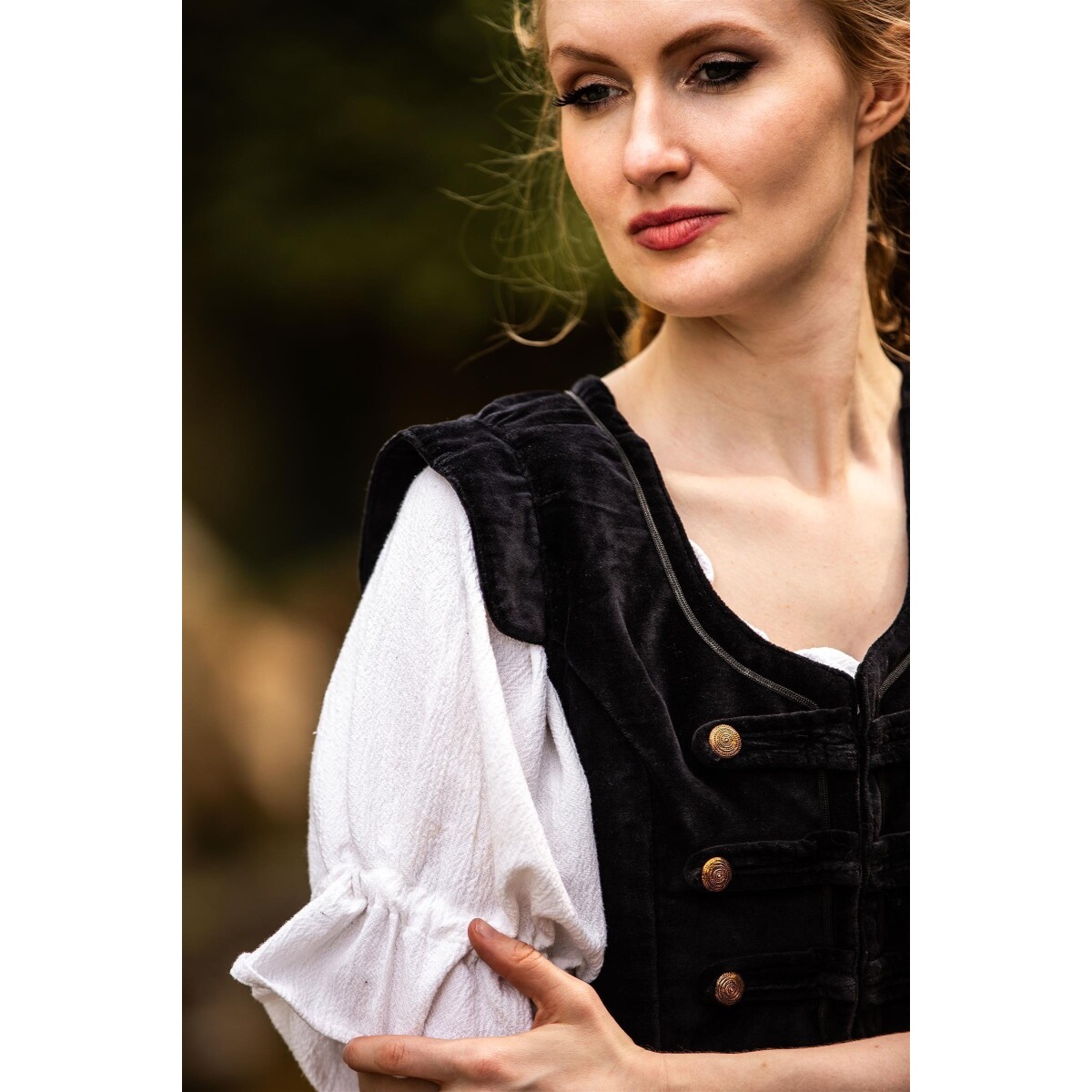 Chaleco de uniforme medieval Adaliz negro