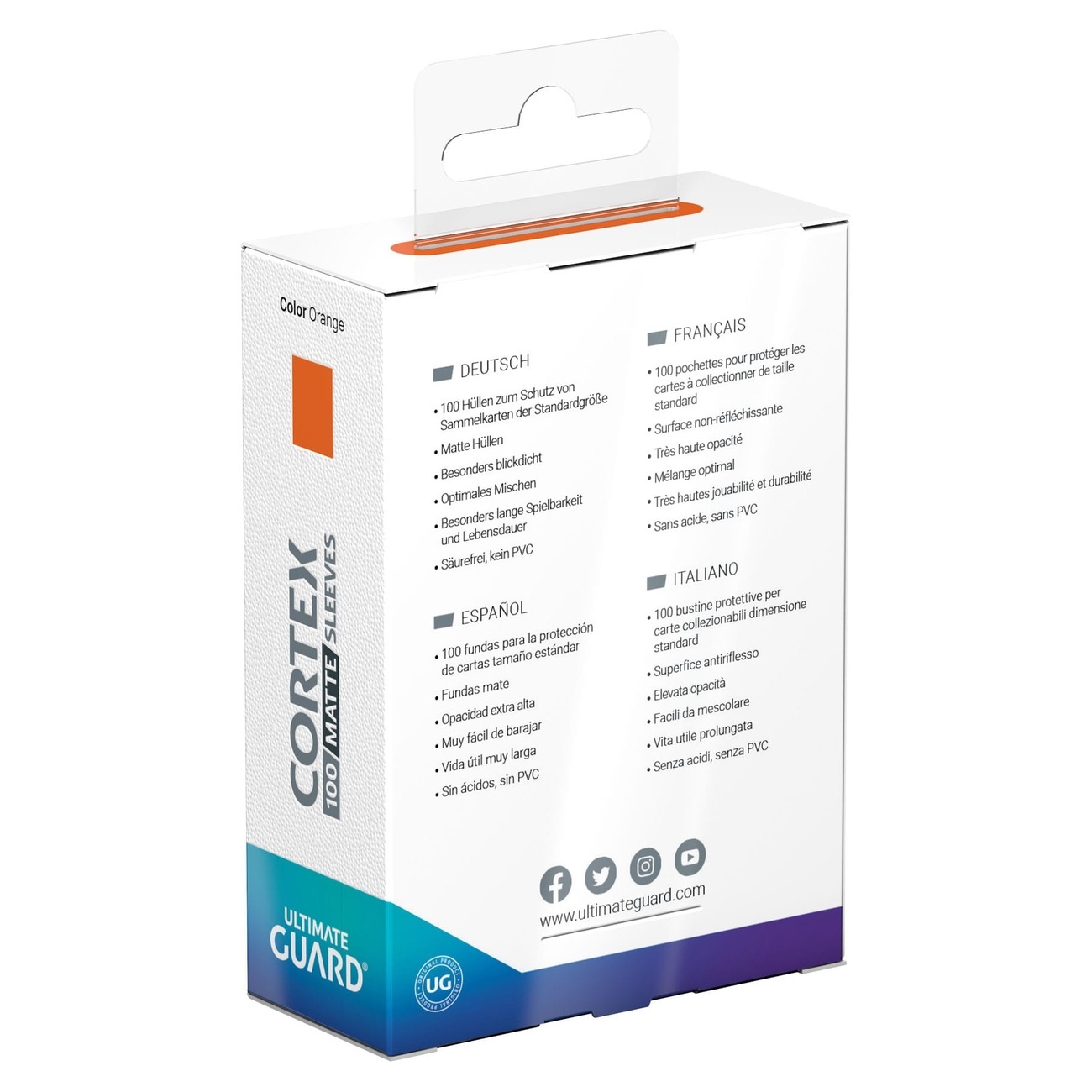 Ultimate Guard Cortex Sleeves Matte Standard Size (100) - Orange
