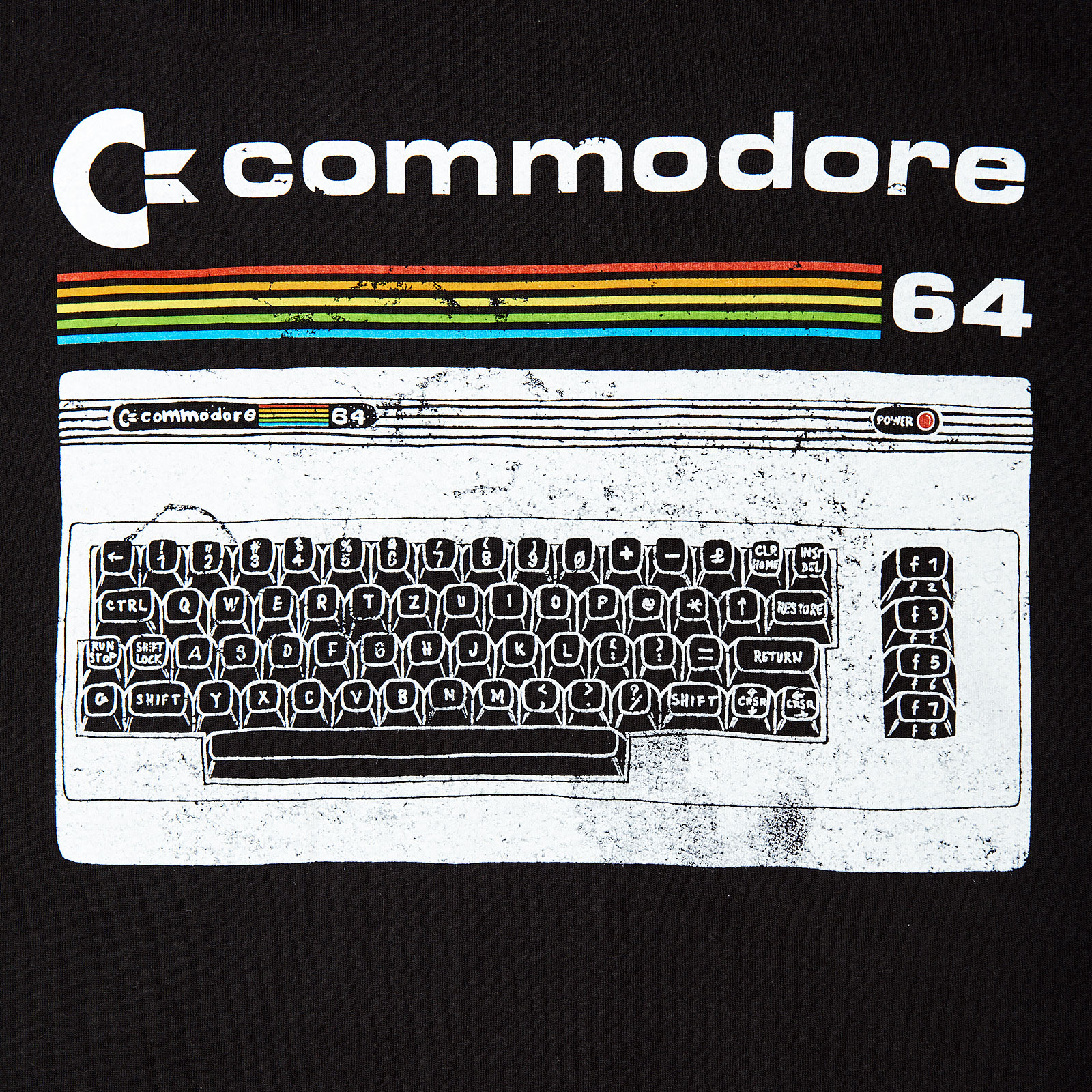 Commodore 64 - Classic Keyboard T-Shirt Zwart